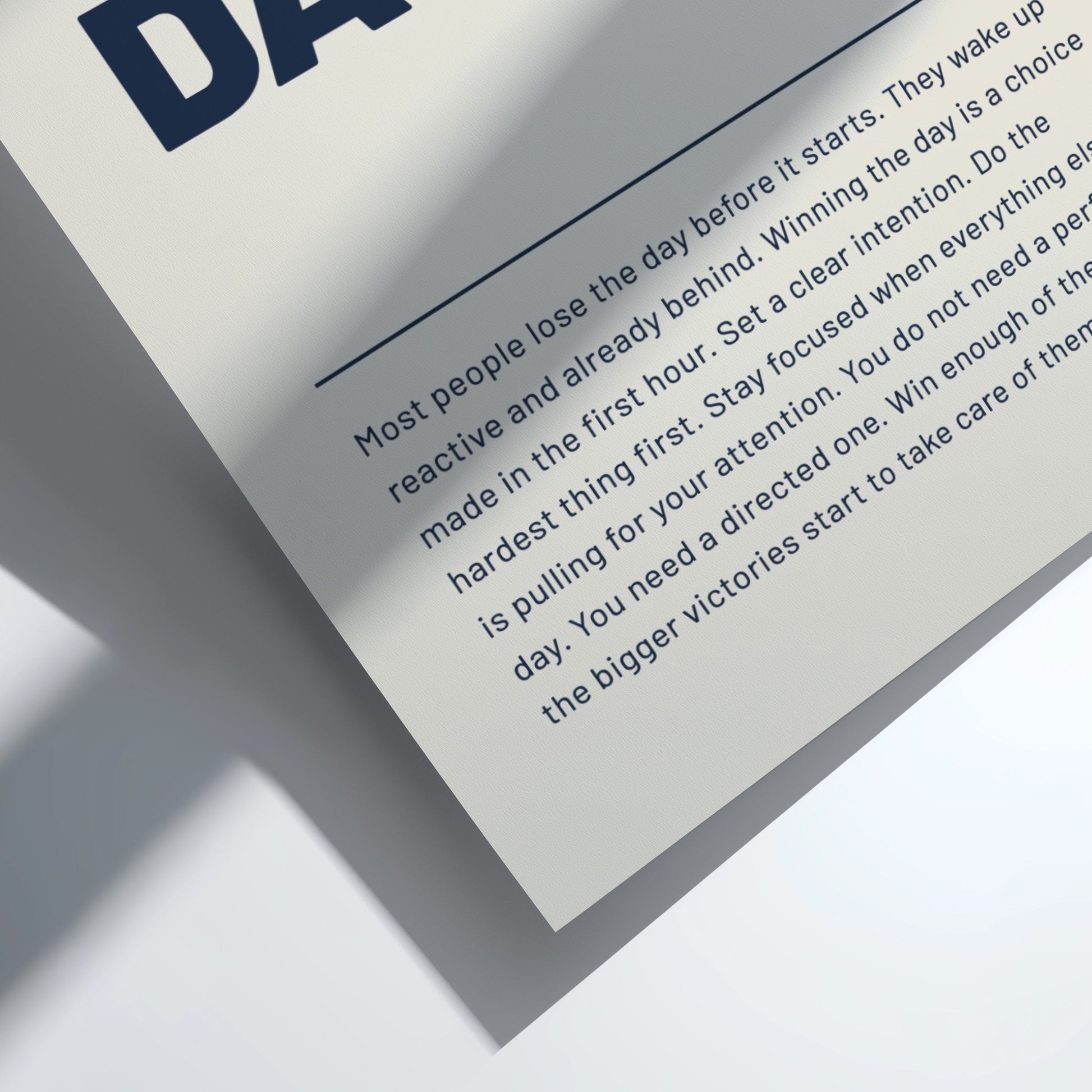 Motivational quote on a clear background with a white border