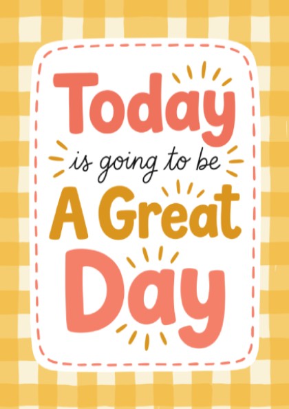 Kids room poster featuring cheerful typography and a gingham background in bright colors.