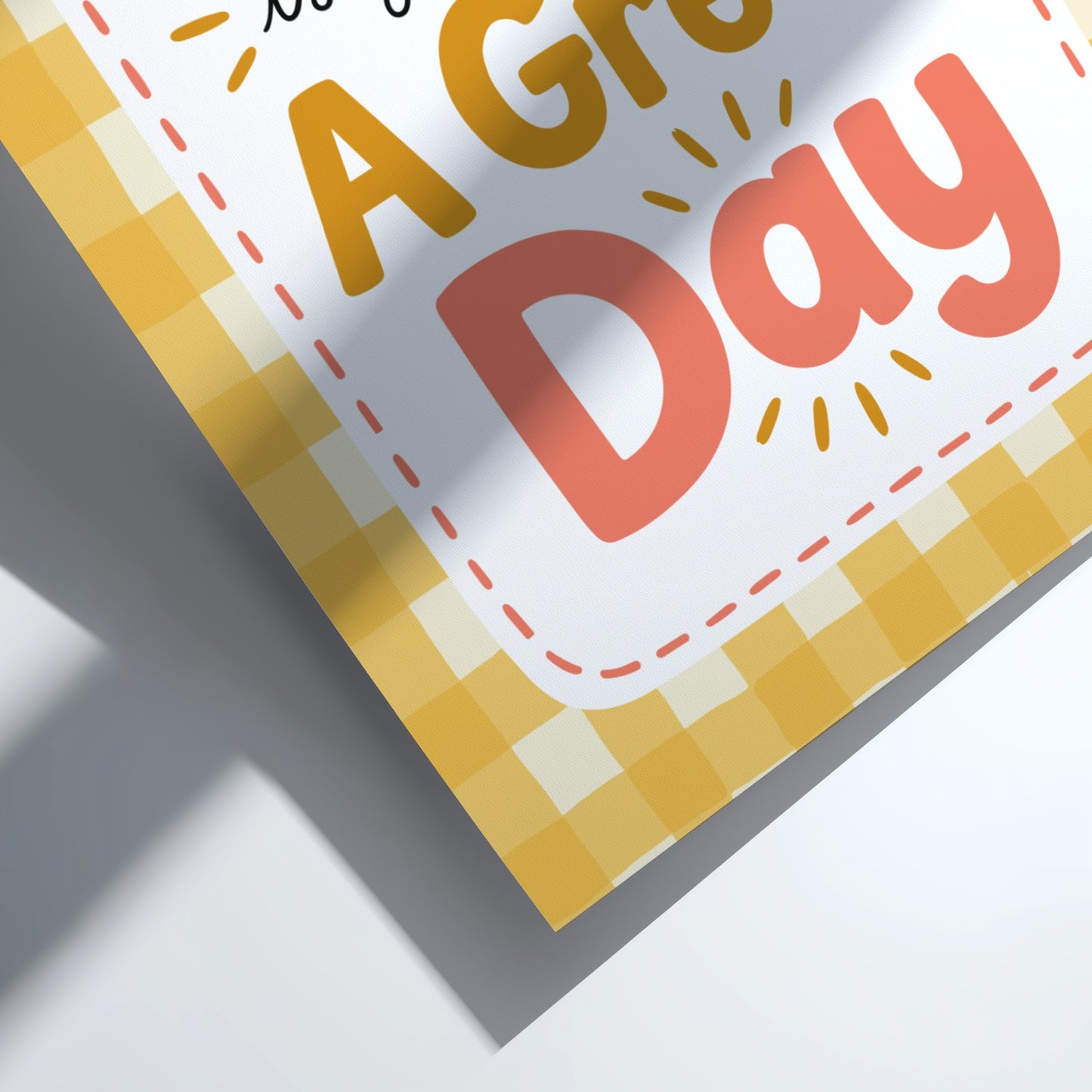 Kids room poster featuring cheerful typography and a gingham background in bright colors.