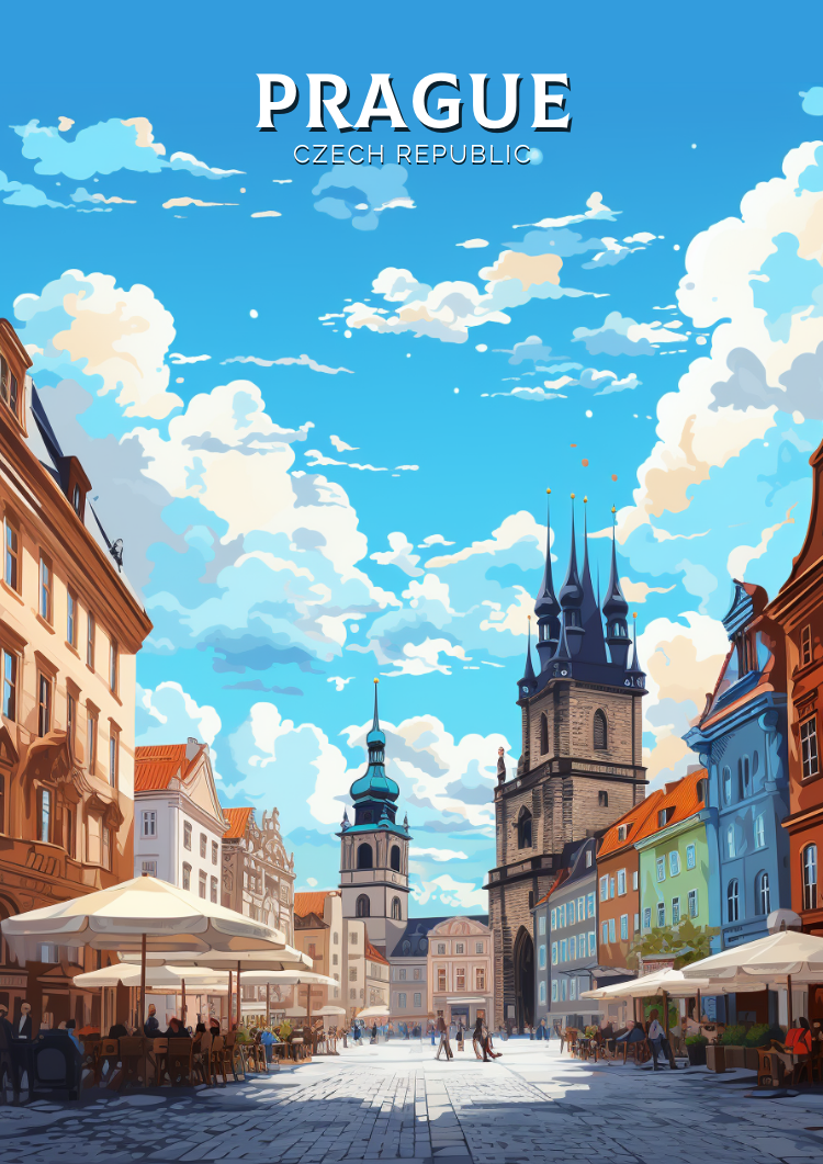 Europe PRAGUE TRAVEL WALL DECORATION - CZECH REPUBLIC ARTWORK