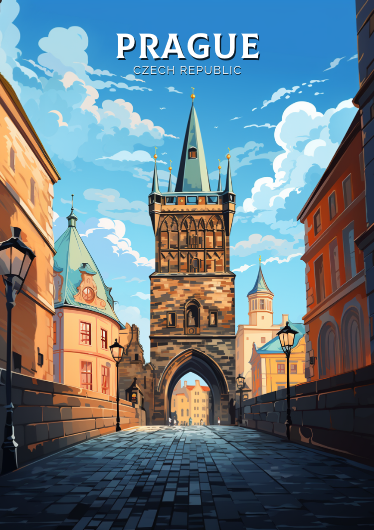 Europe PRAGUE TRAVEL ART DESIGN - CZECH REPUBLIC ARTWORK