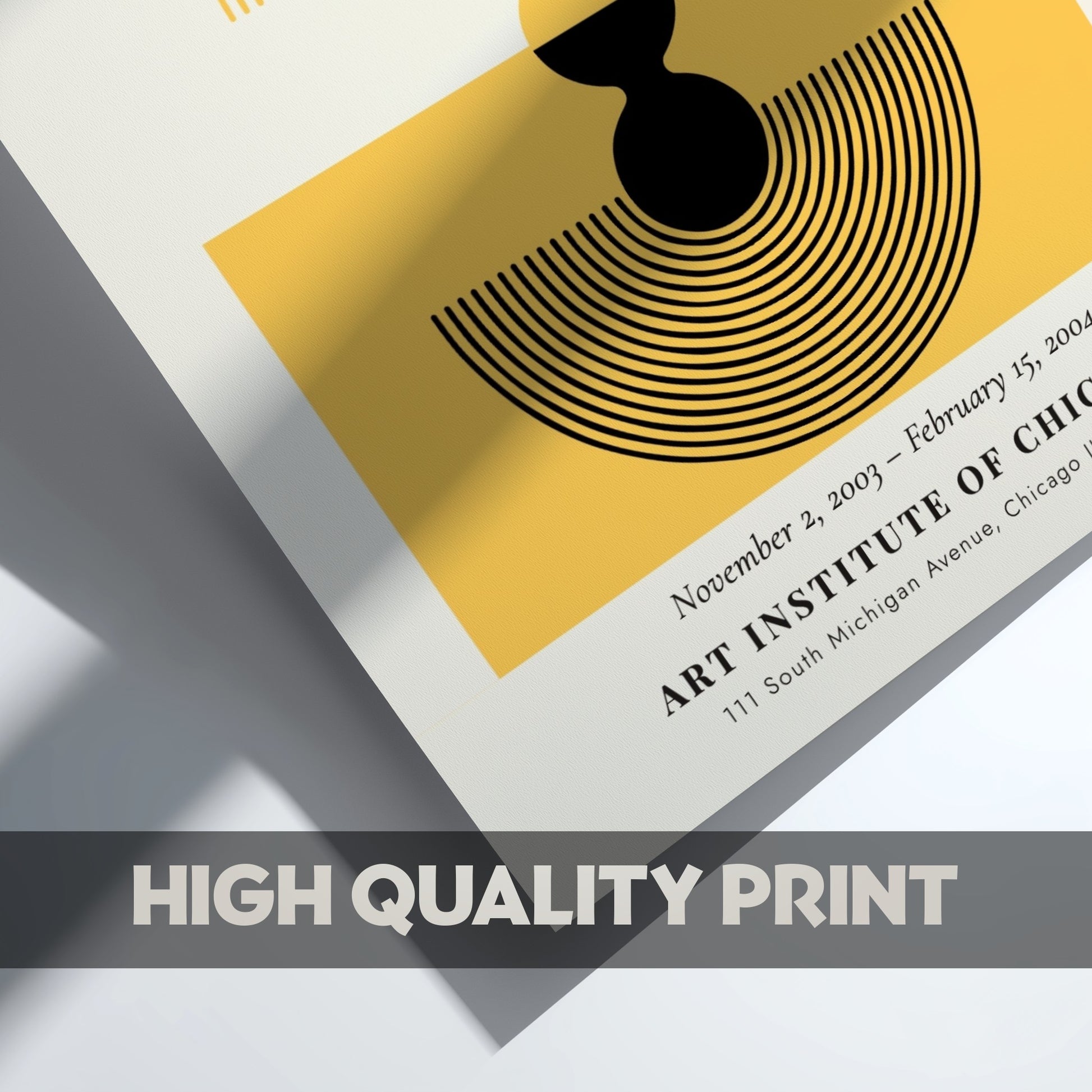 Bauhaus poster featuring abstract design in yellow and black colors