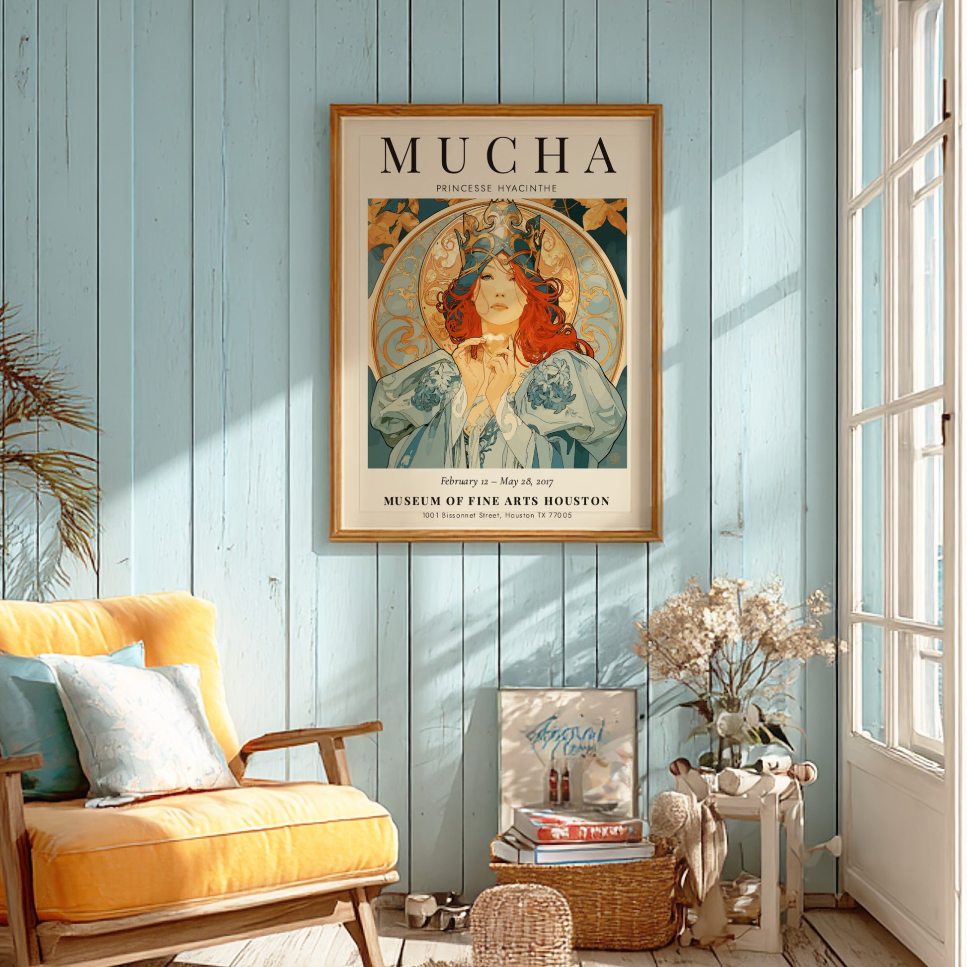 Princesse Hyacinthe poster featuring soft pastel colors and intricate Art Nouveau details