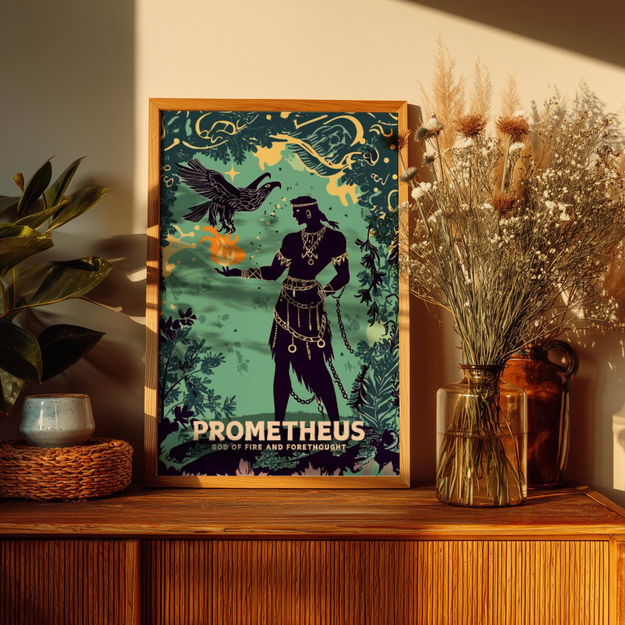 Prometheus – Bringer of Fire Greek Mythology Wall Art Poster – Brighton ...