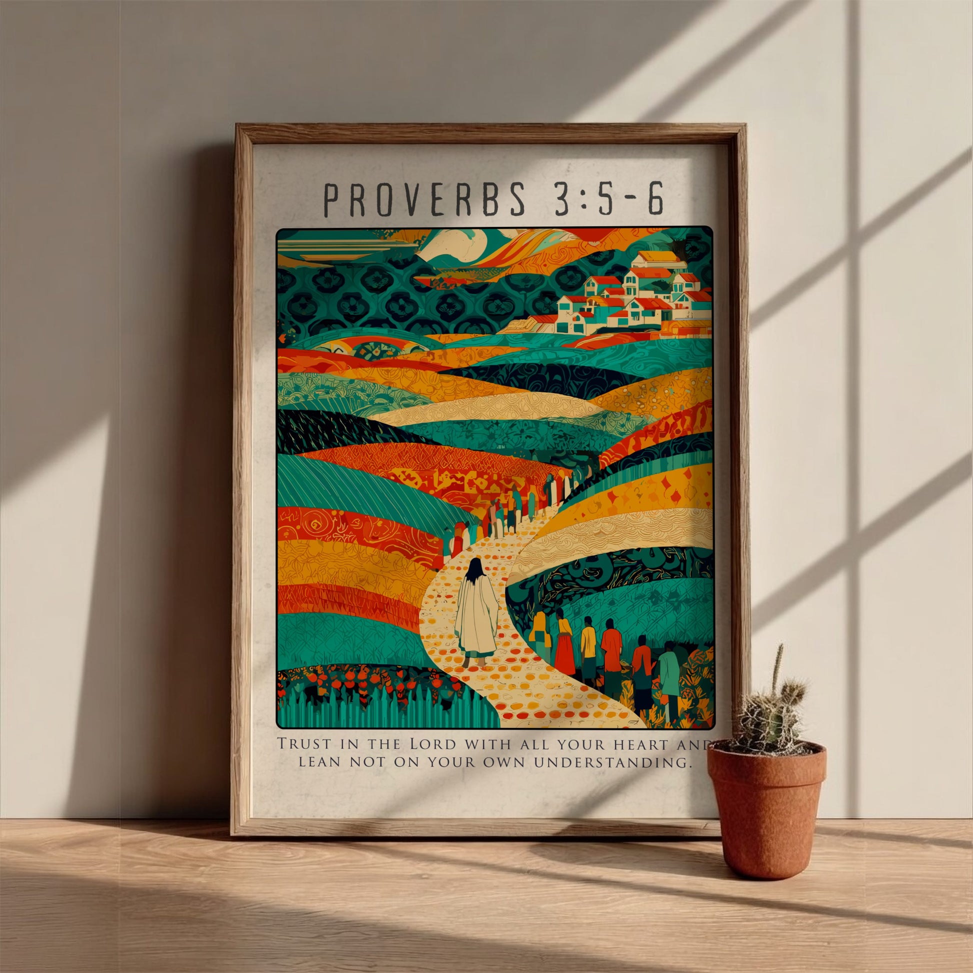 Proverbs 3:5-6 Bible Verse Poster - Trust in the Lord Wall Art