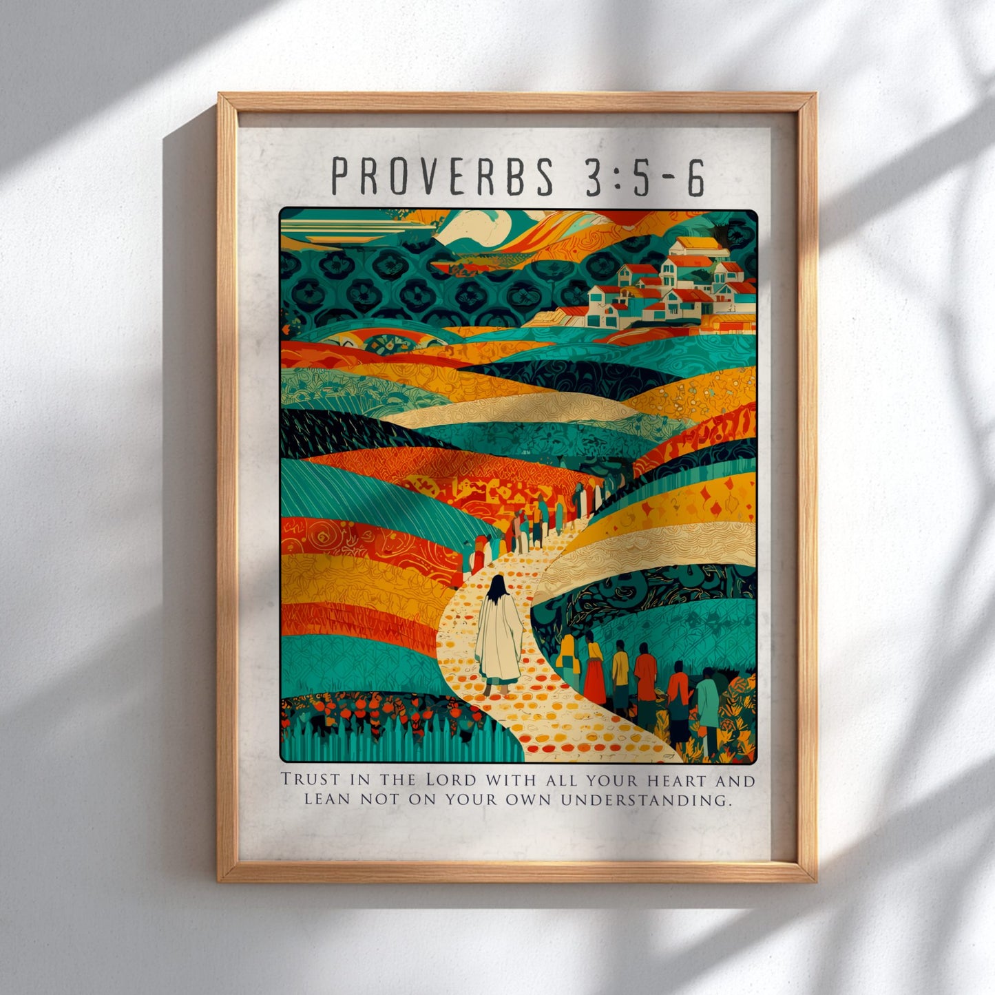 Proverbs 3:5-6 Bible Verse Poster - Trust in the Lord Wall Art