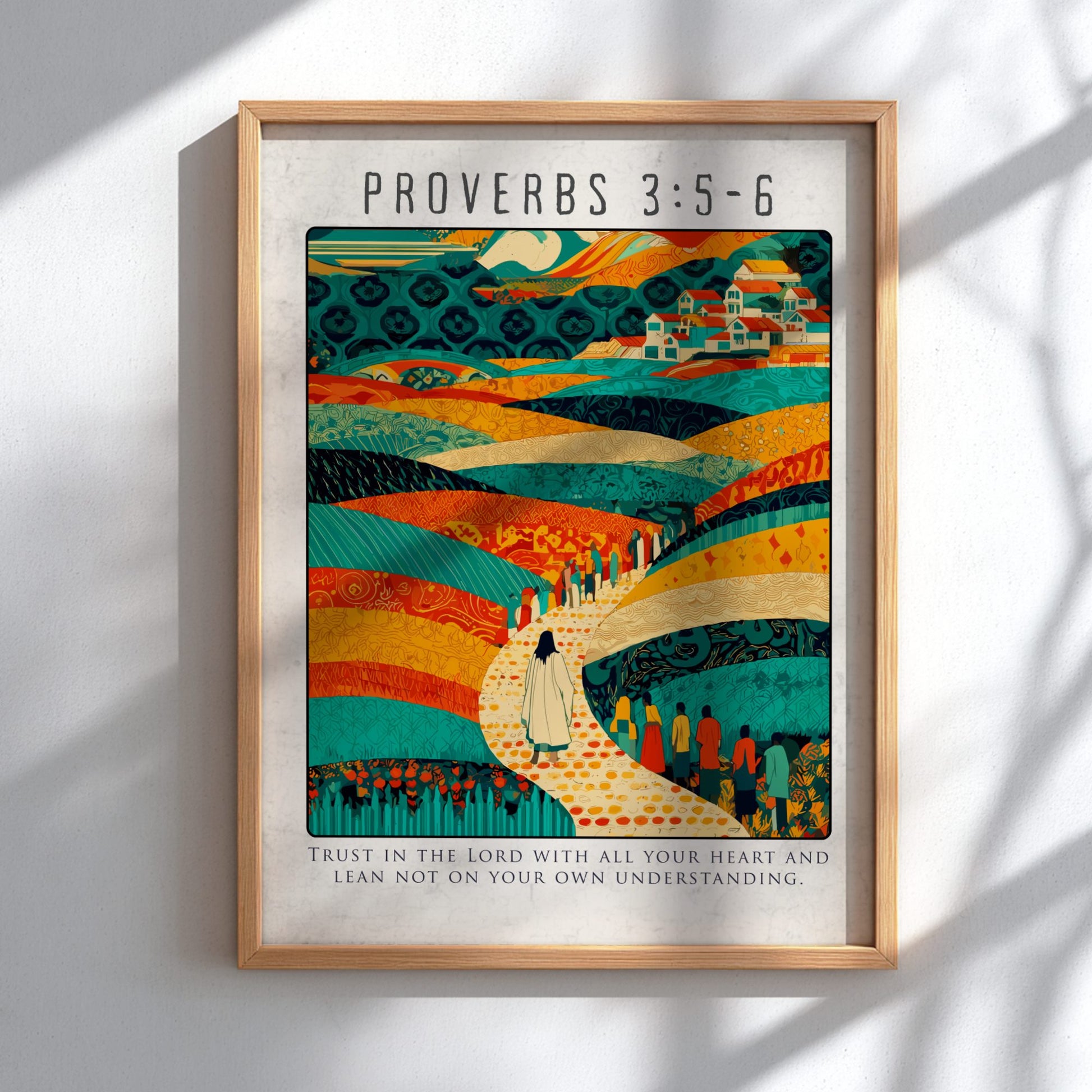 Proverbs 3:5-6 Bible Verse Poster - Trust in the Lord Wall Art