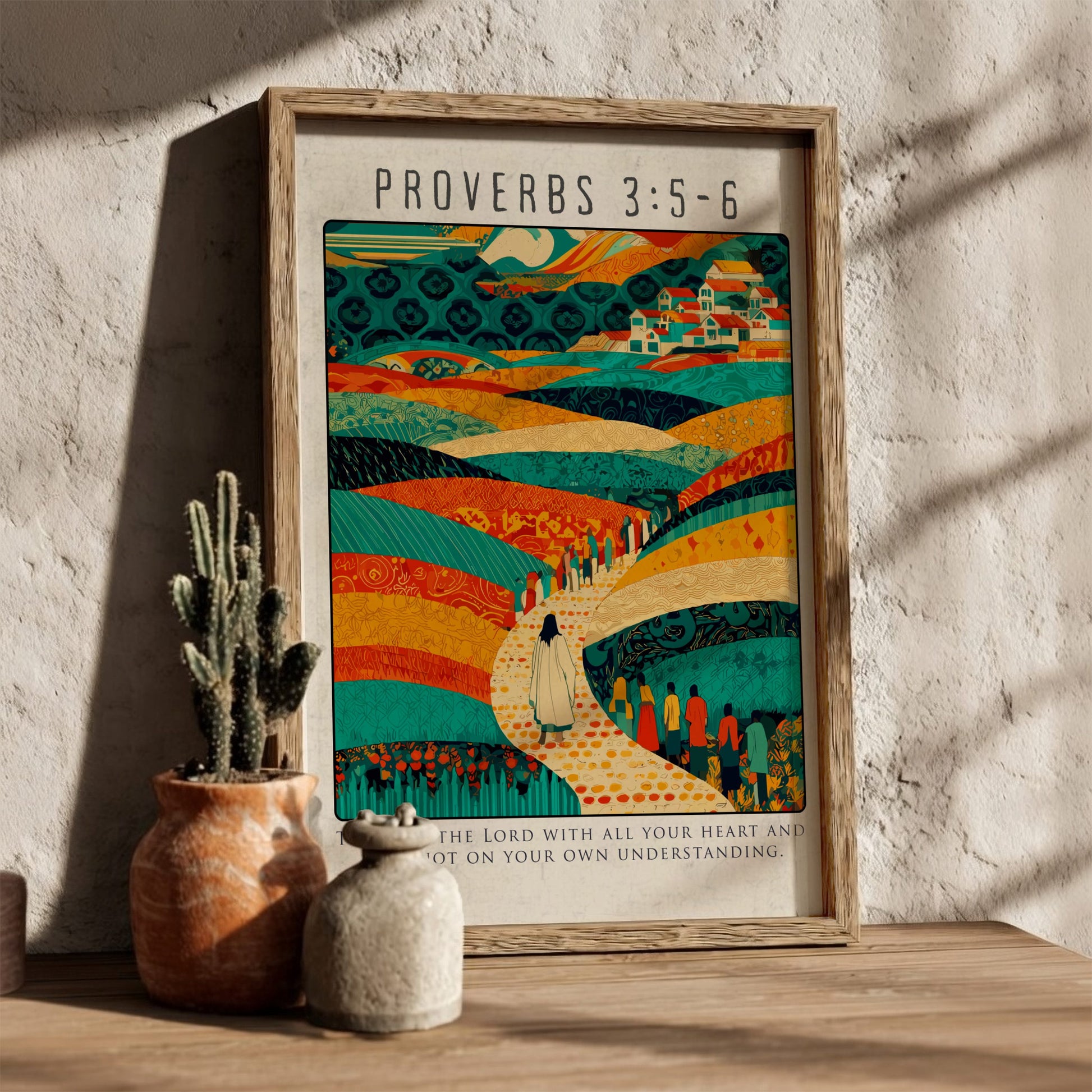 Proverbs 3:5-6 Bible Verse Poster - Trust in the Lord Wall Art