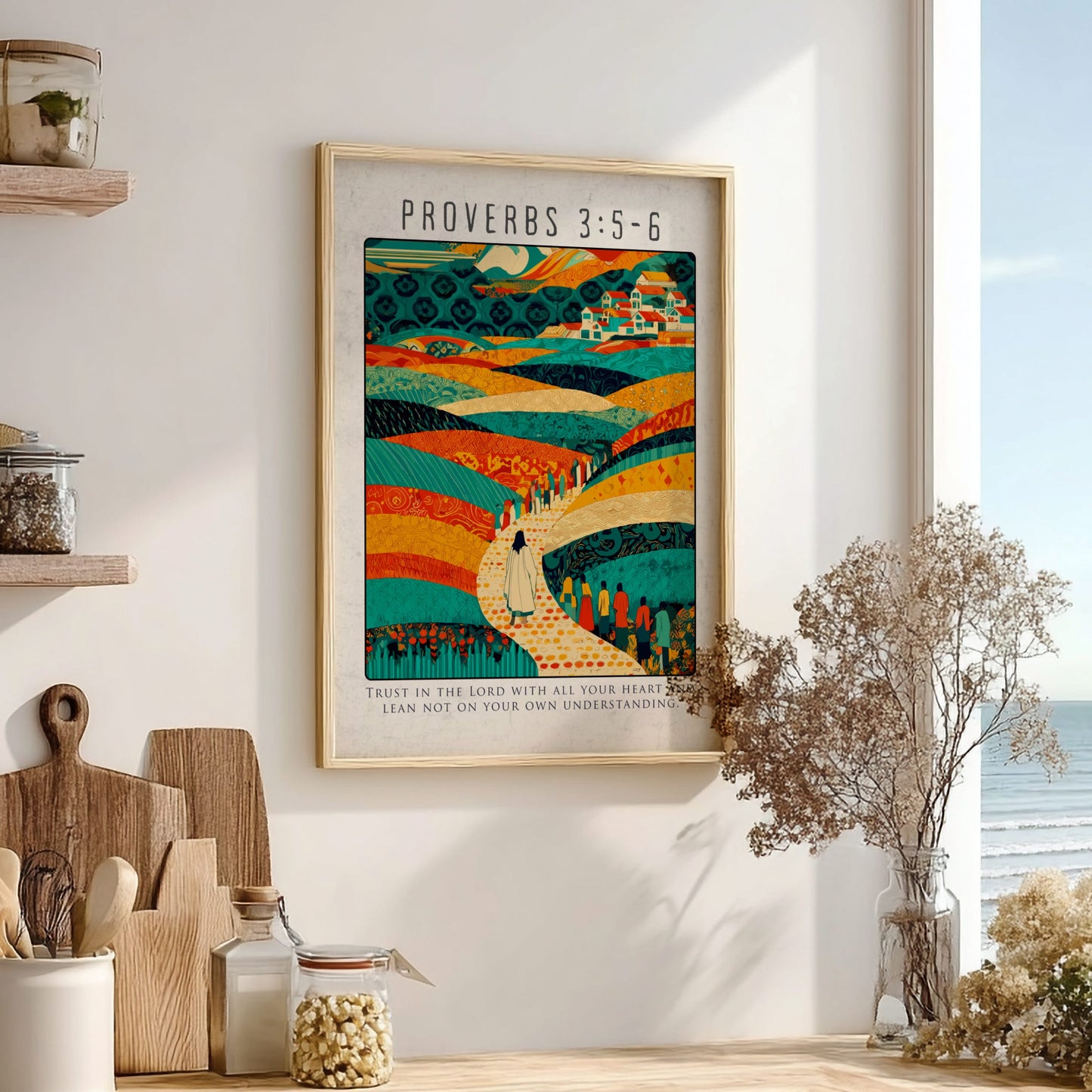 Proverbs 3:5-6 Bible Verse Poster - Trust in the Lord Wall Art