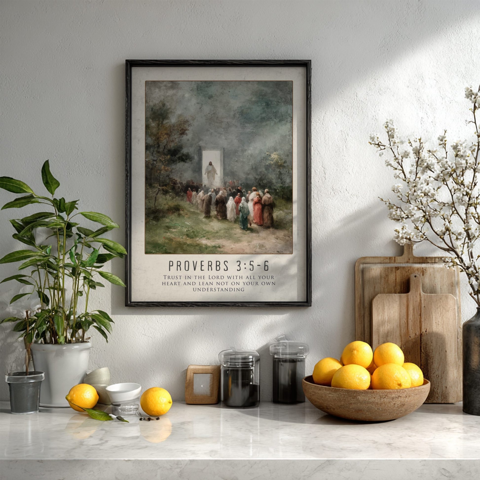 Proverbs 3:5-6 Scripture Print - "In All Your Ways" Wall Art