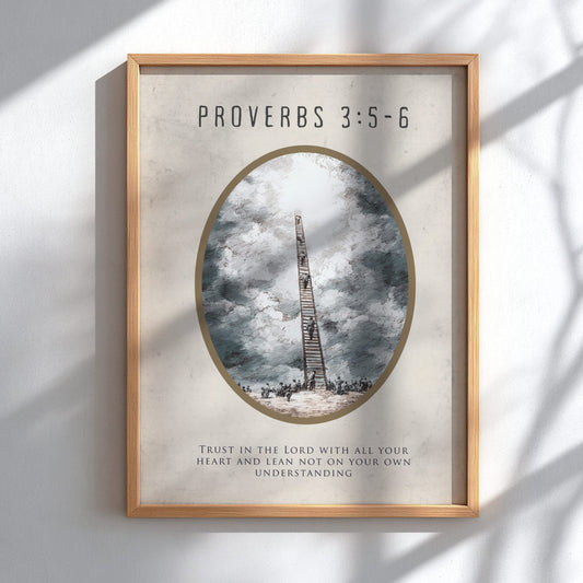 Proverbs 3:5-6 Scripture Print - "Straight Paths" Wall Art