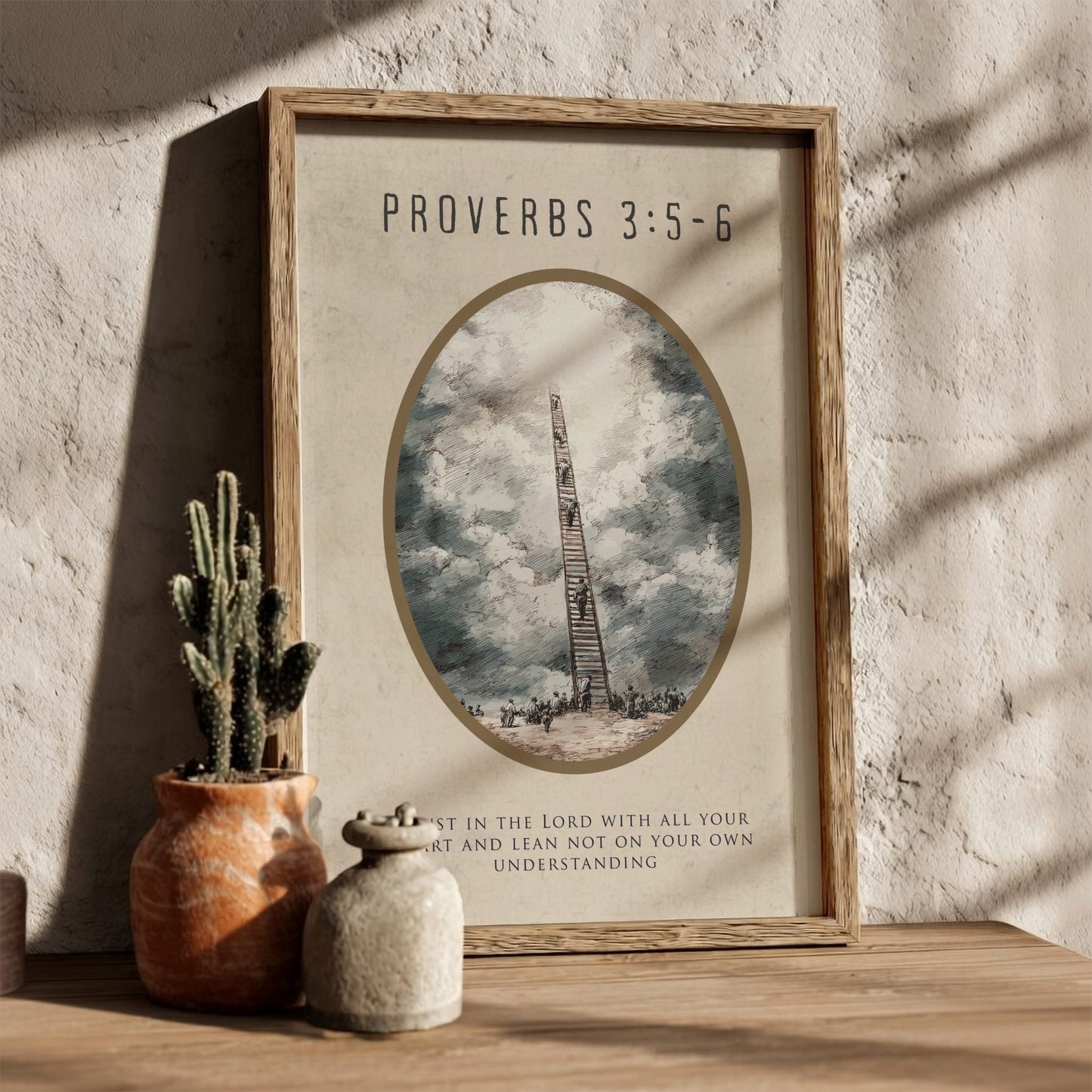 Proverbs 3:5-6 Scripture Print - "Straight Paths" Wall Art