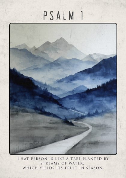 Psalm 1 Bible Verse Poster - The Blessed Life Wall Art