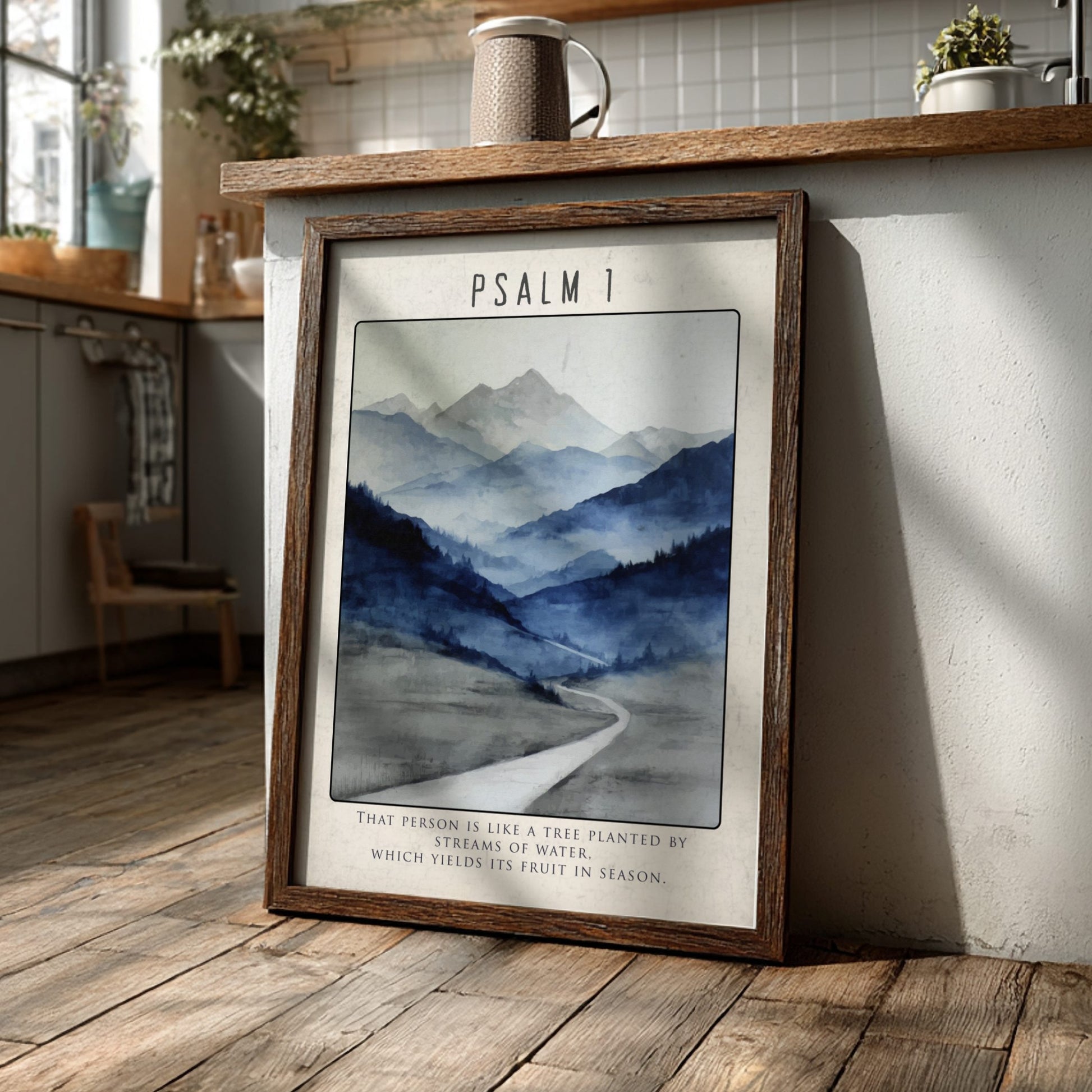 Psalm 1 Bible Verse Poster - The Blessed Life Wall Art