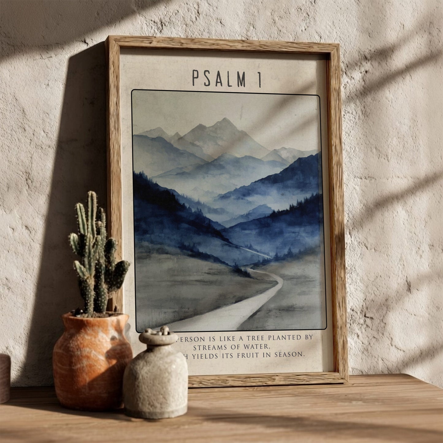 Psalm 1 Bible Verse Poster - The Blessed Life Wall Art