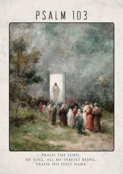 Psalm 103 Scripture Art - "Bless the Lord" Wall Print