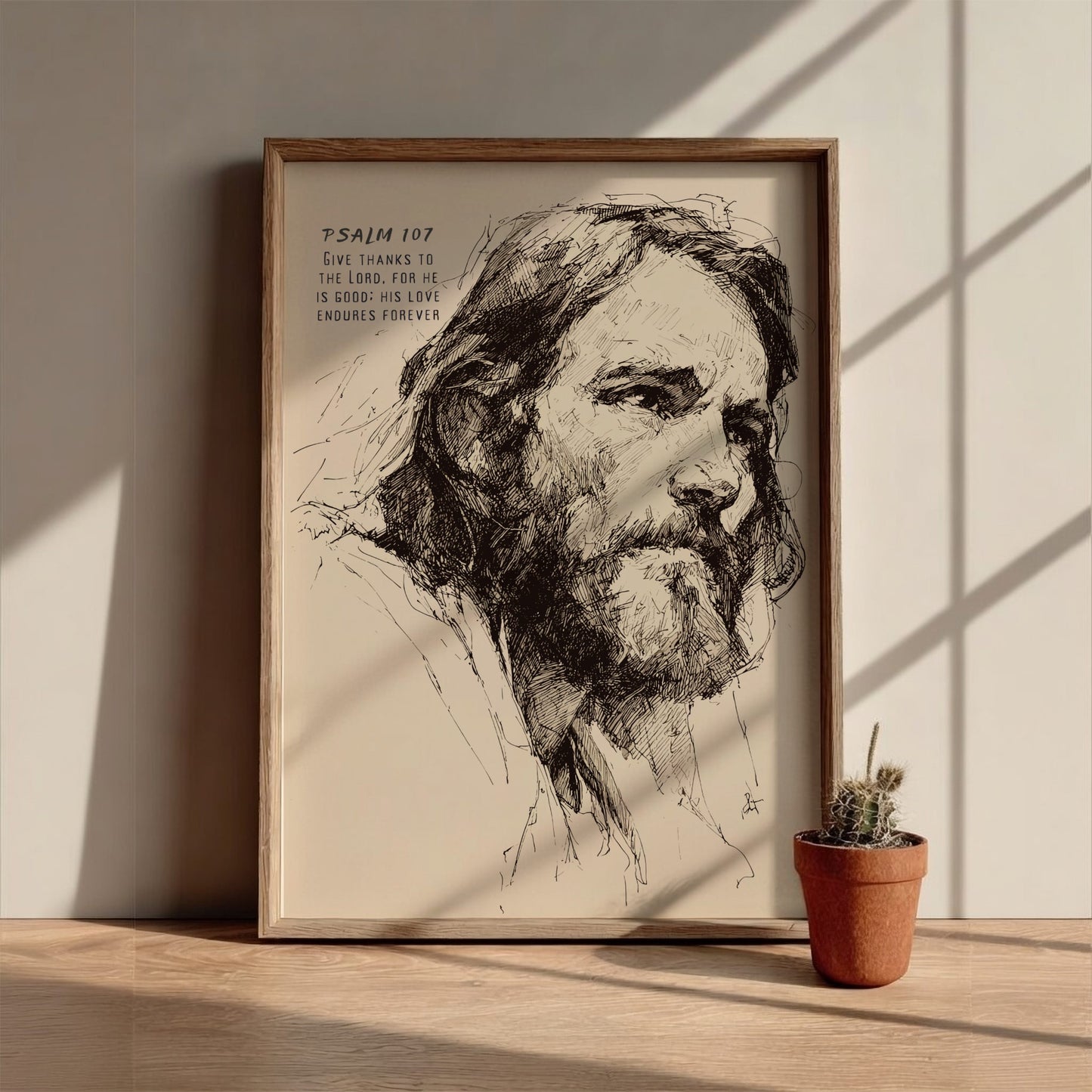 Psalm 107:3 Scripture Art - "Gathered from the Lands" Wall Print