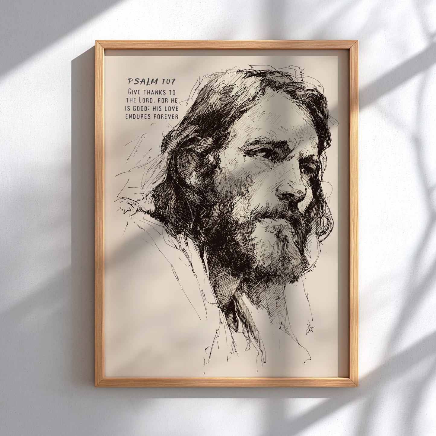 Psalm 107:3 Scripture Art - "Gathered from the Lands" Wall Print