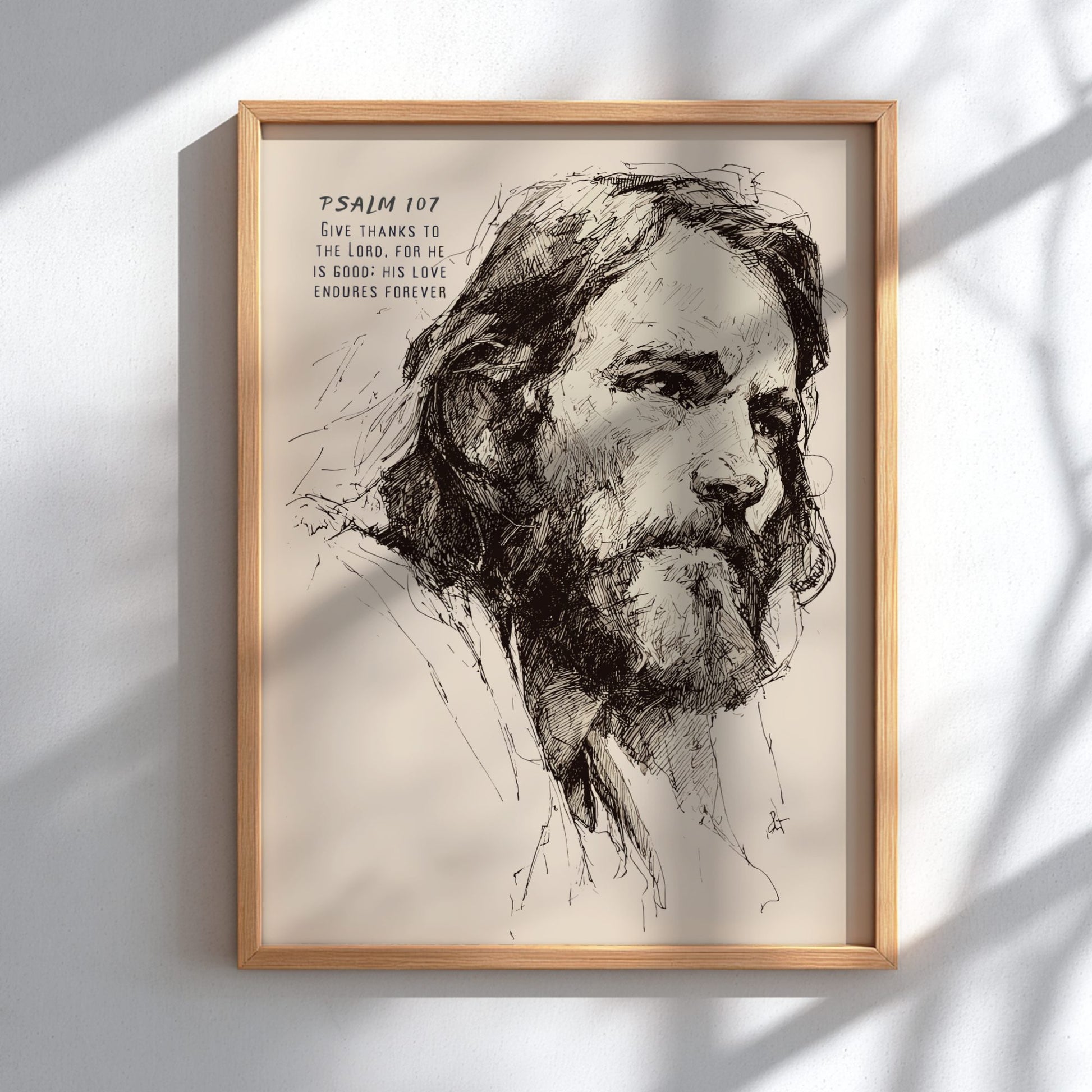 Psalm 107:3 Scripture Art - "Gathered from the Lands" Wall Print