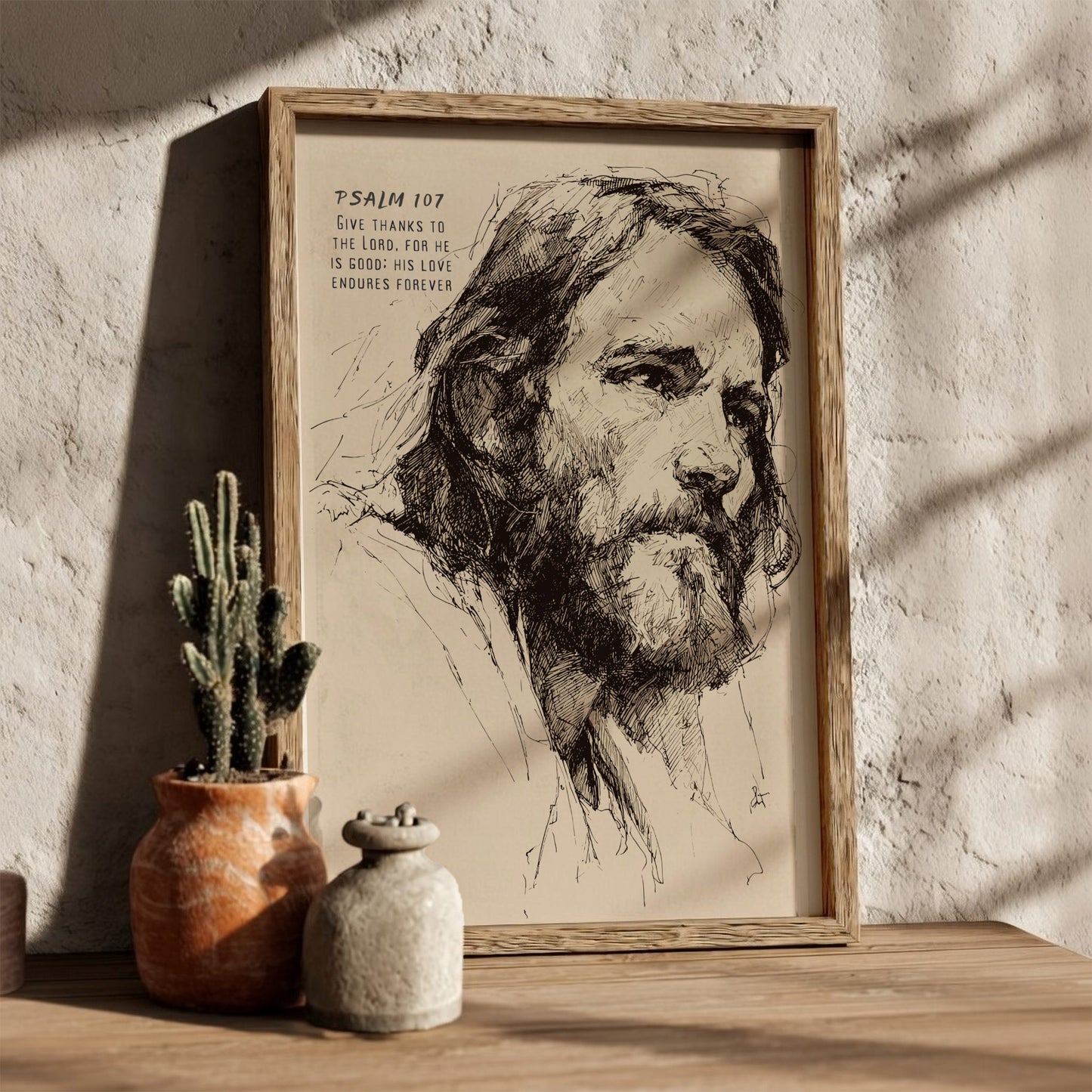 Psalm 107:3 Scripture Art - "Gathered from the Lands" Wall Print