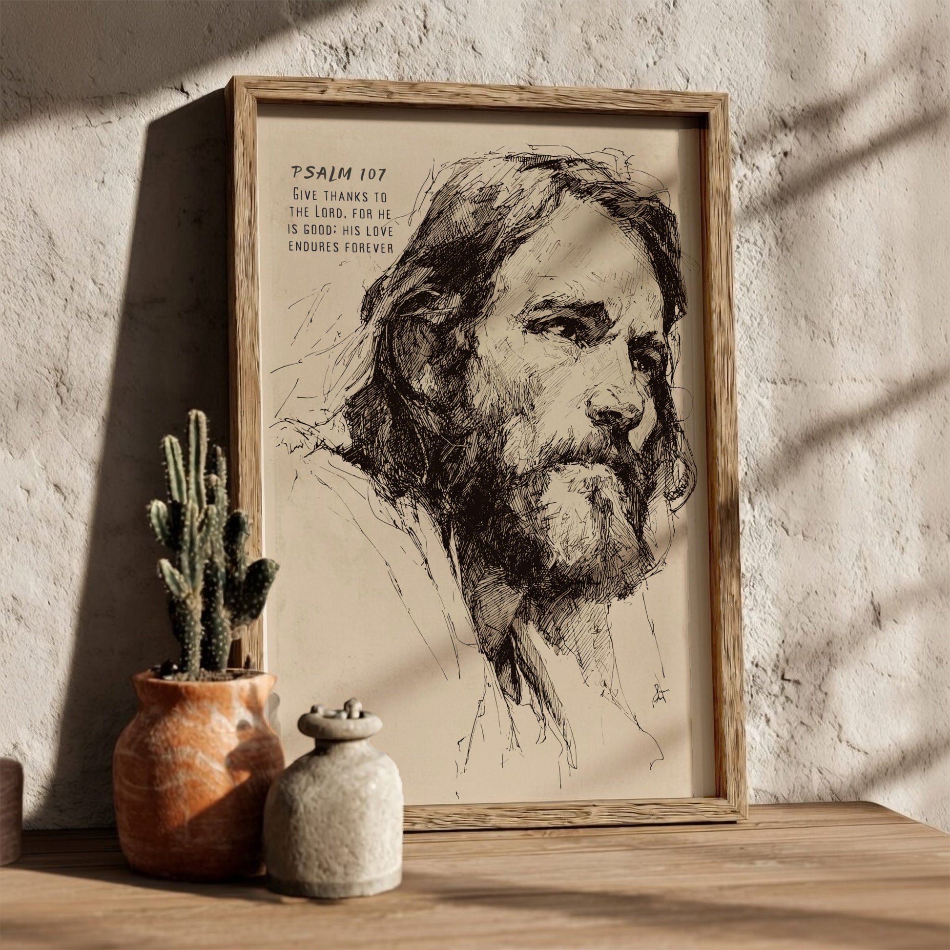 Psalm 107:3 Scripture Art - "Gathered from the Lands" Wall Print