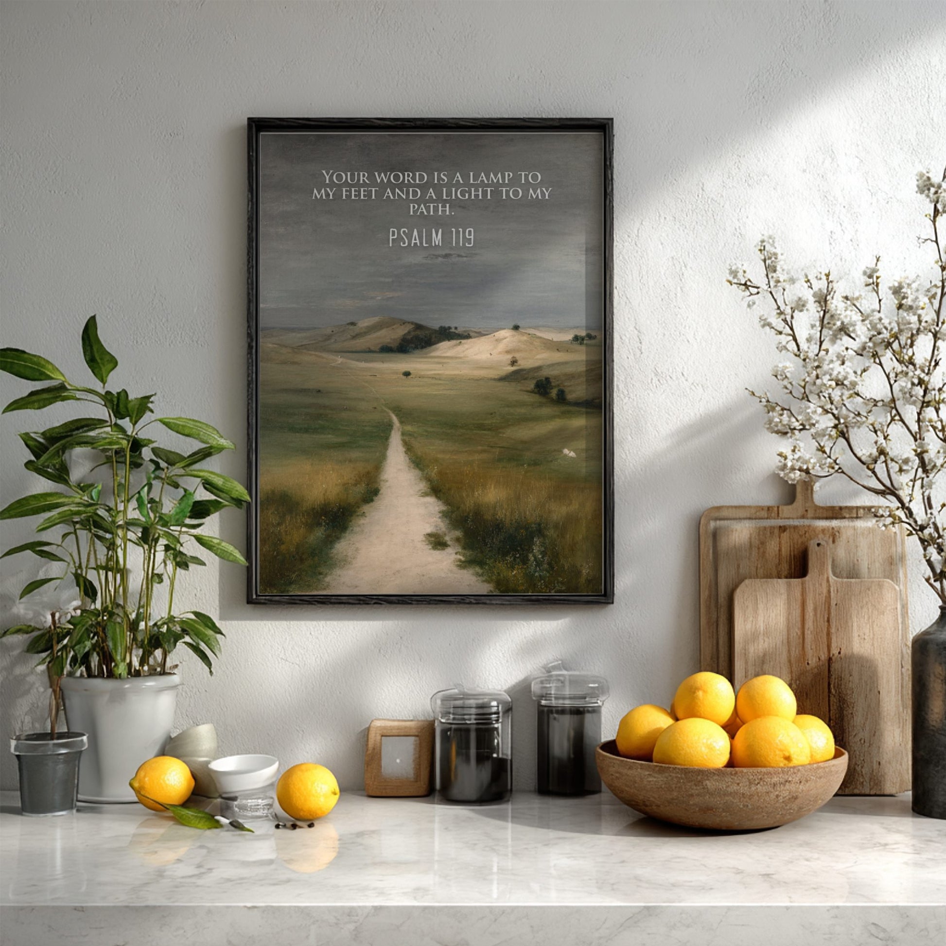 Psalm 119 Scripture Art - "The Entrance of Your Words" Wall Print