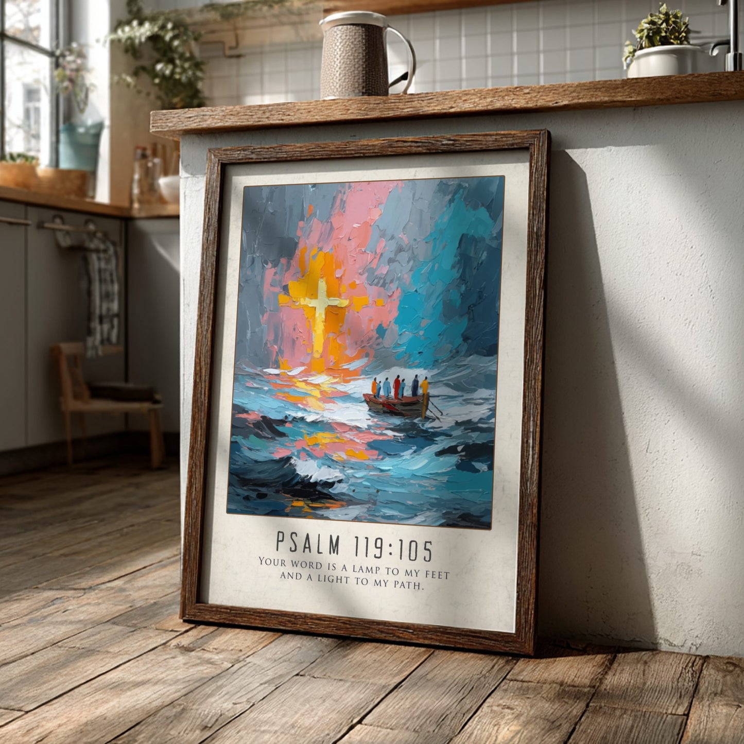Psalm 119:105 Scripture Art - "Lamp and Light" Wall Print