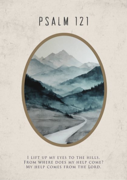 Psalm 121 Scripture Art - "The Keeper of Your Soul" Wall Print