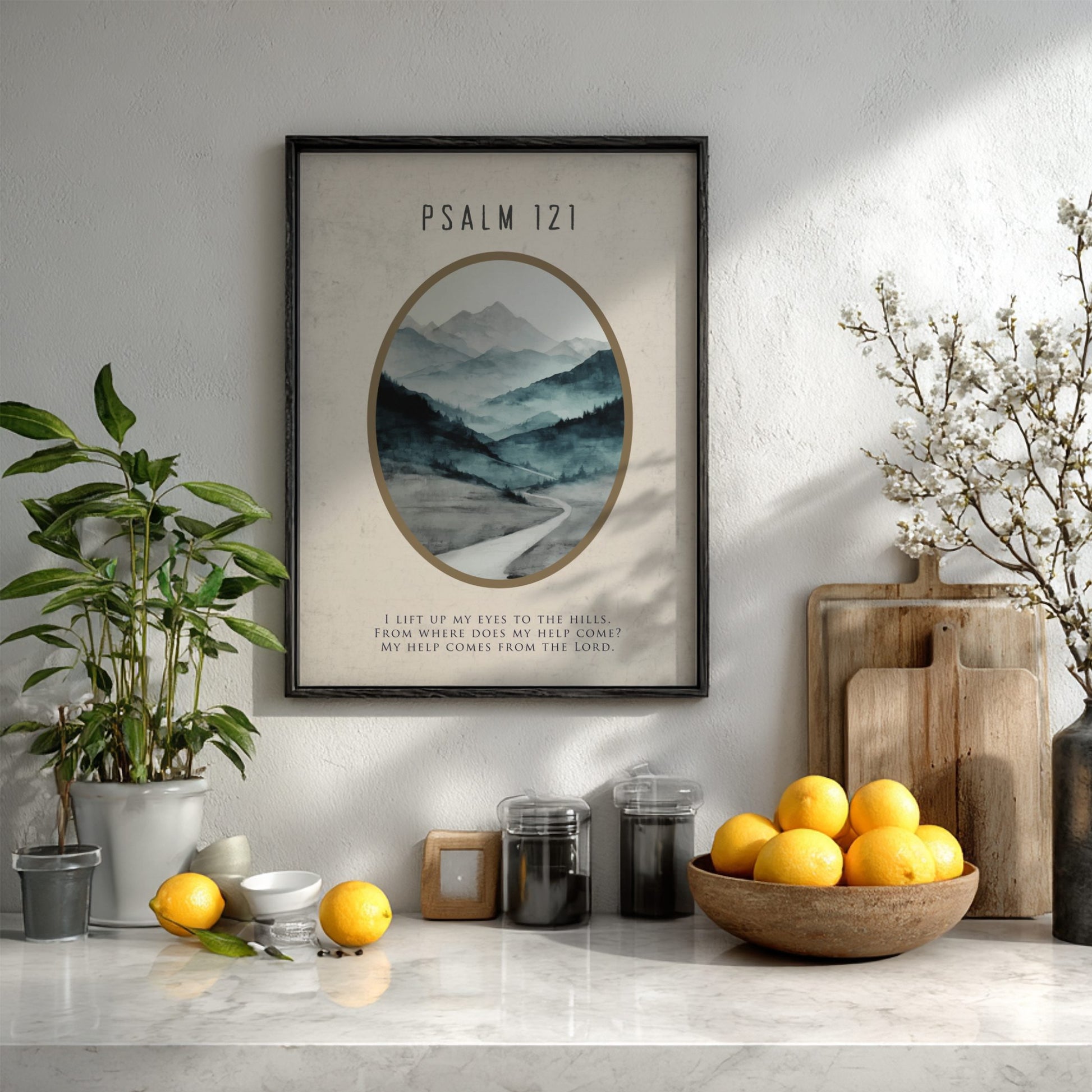 Psalm 121 Scripture Art - "The Keeper of Your Soul" Wall Print