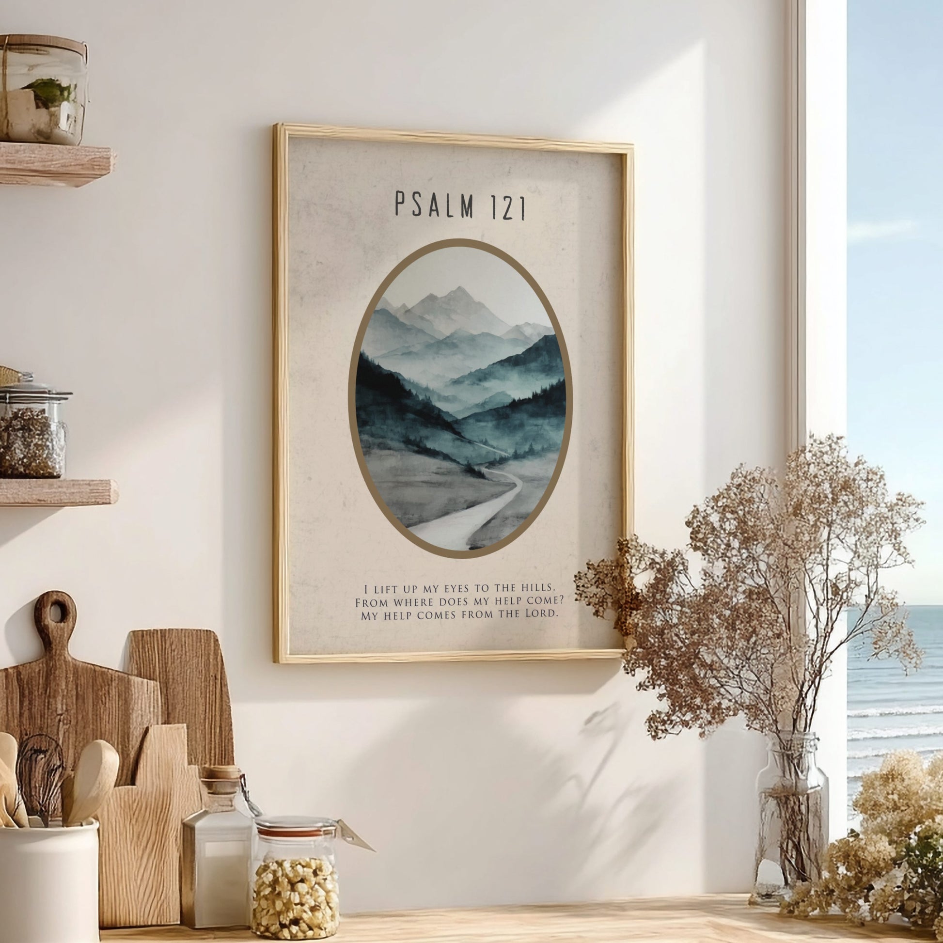 Psalm 121 Scripture Art - "The Keeper of Your Soul" Wall Print