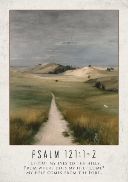 Psalm 121:1-2 Scripture Art - "The Maker of Heaven and Earth" Wall Print