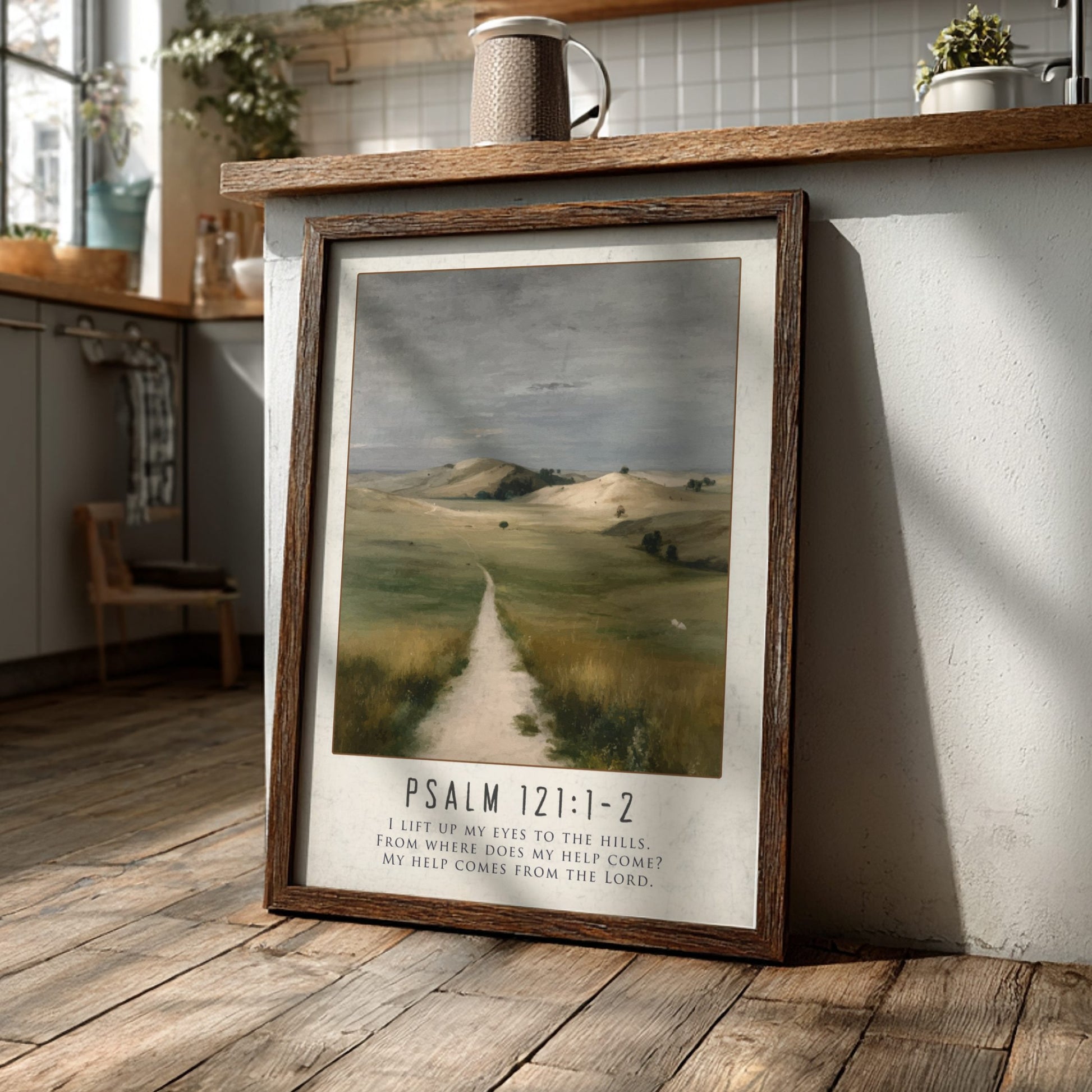 Psalm 121:1-2 Scripture Art - "The Maker of Heaven and Earth" Wall Print