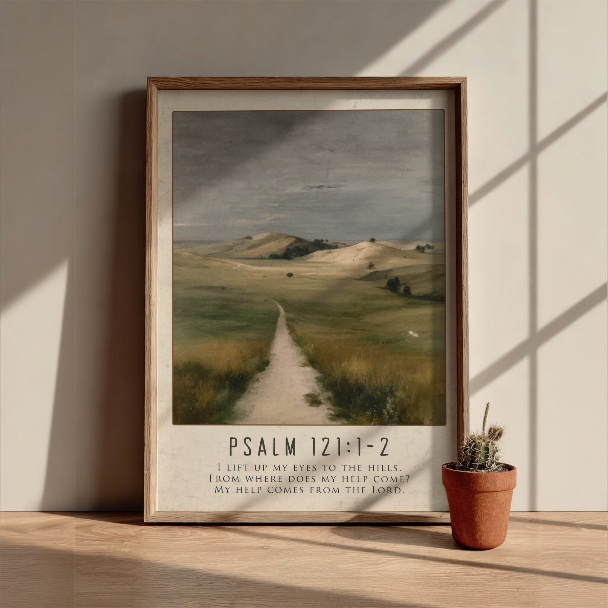 Psalm 121:1-2 Scripture Art - "The Maker of Heaven and Earth" Wall Print