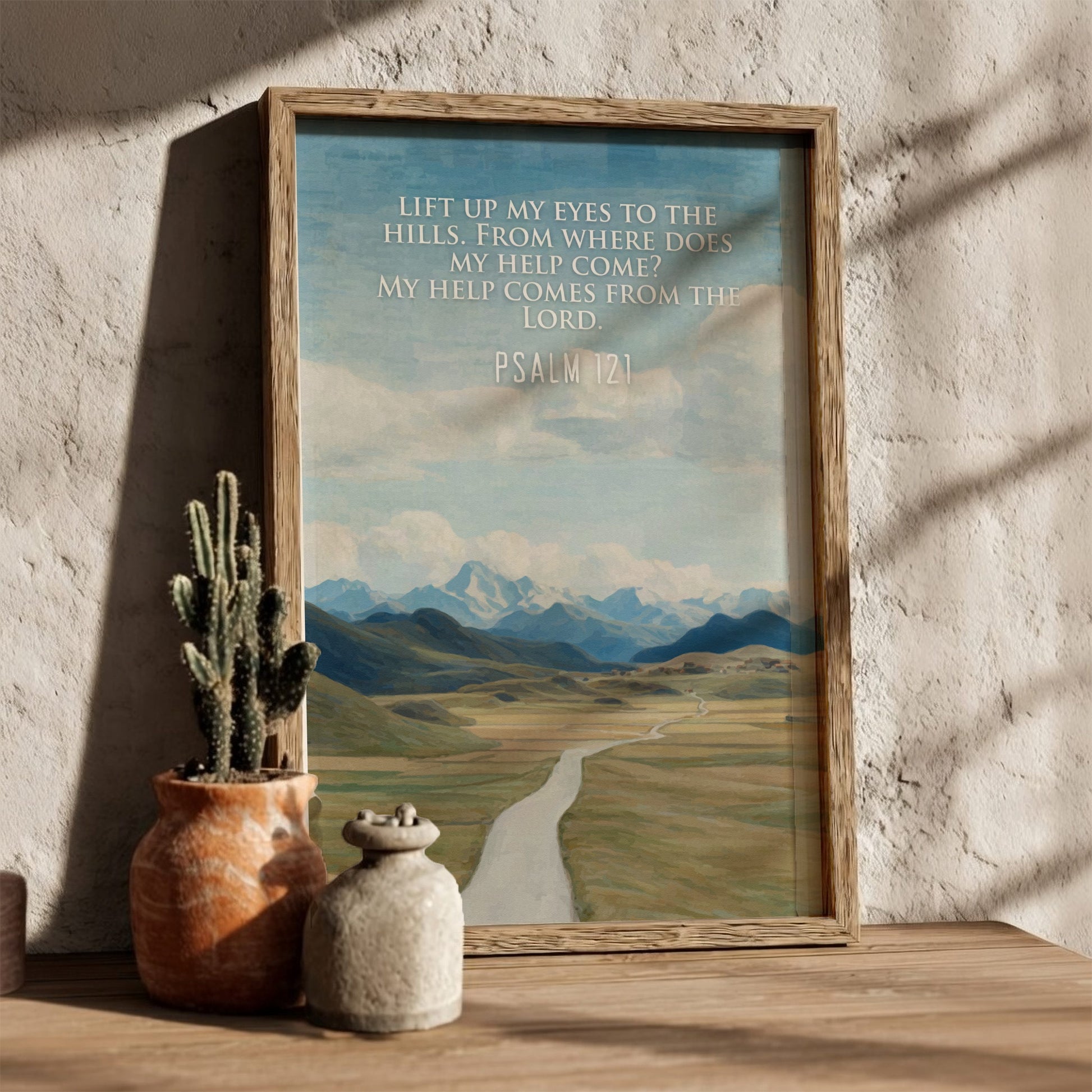 Psalm 121 Scripture Art - "Your Shade and Shelter" Wall Print