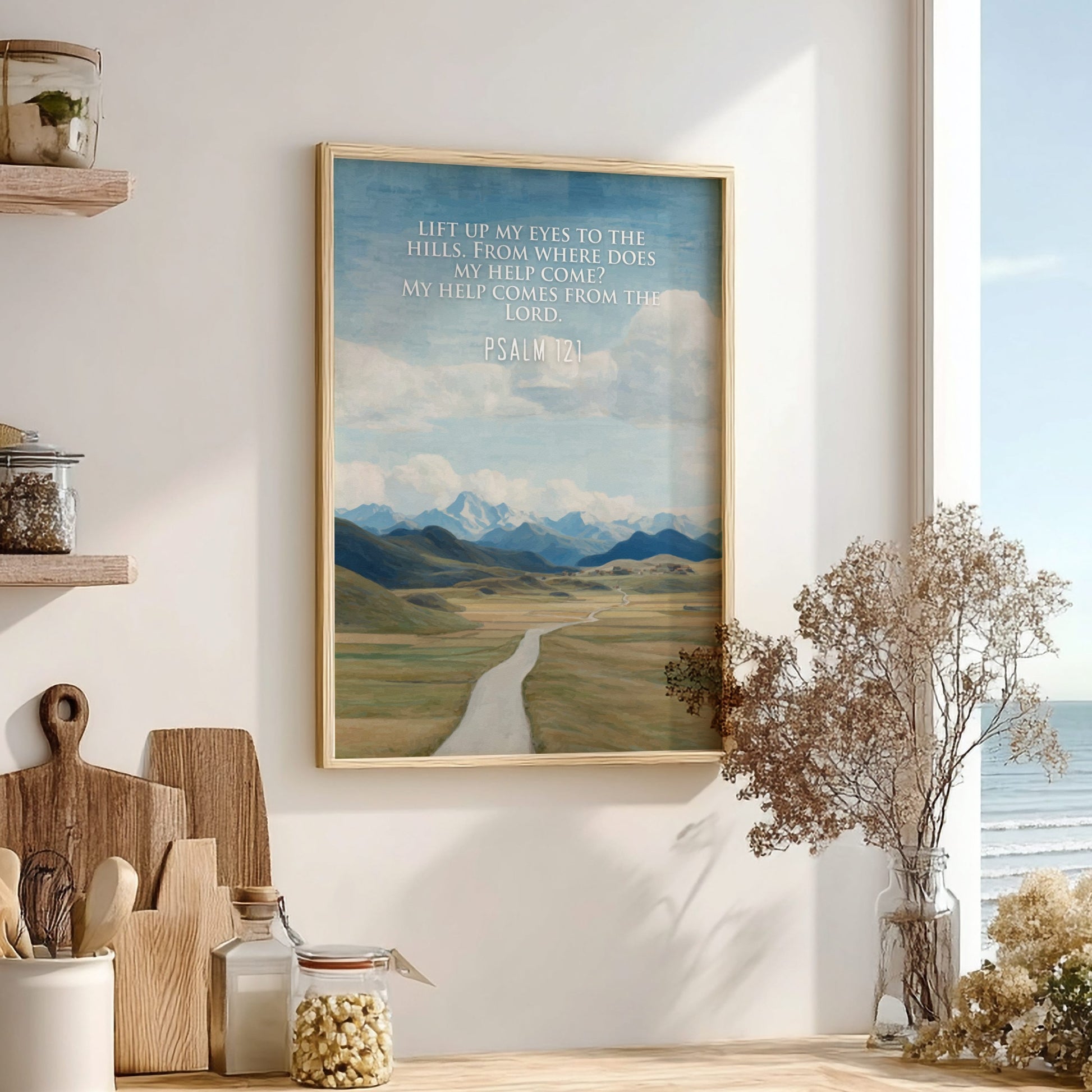 Psalm 121 Scripture Art - "Your Shade and Shelter" Wall Print