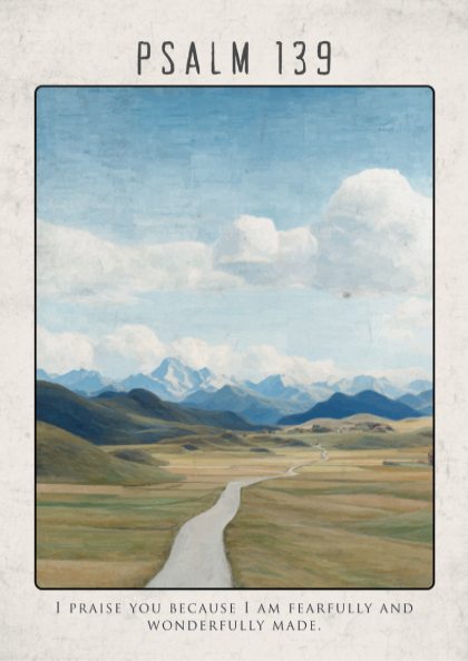 Psalm 139 Scripture Art - "Fearfully and Wonderfully Made" Wall Print