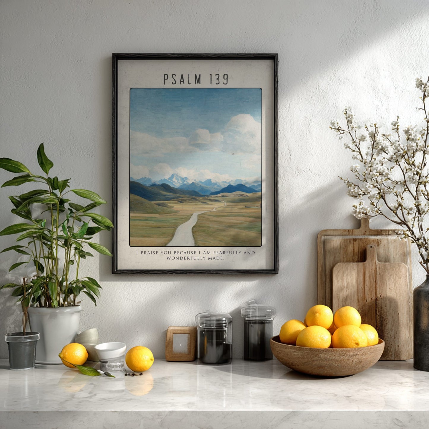 Psalm 139 Scripture Art - "Fearfully and Wonderfully Made" Wall Print