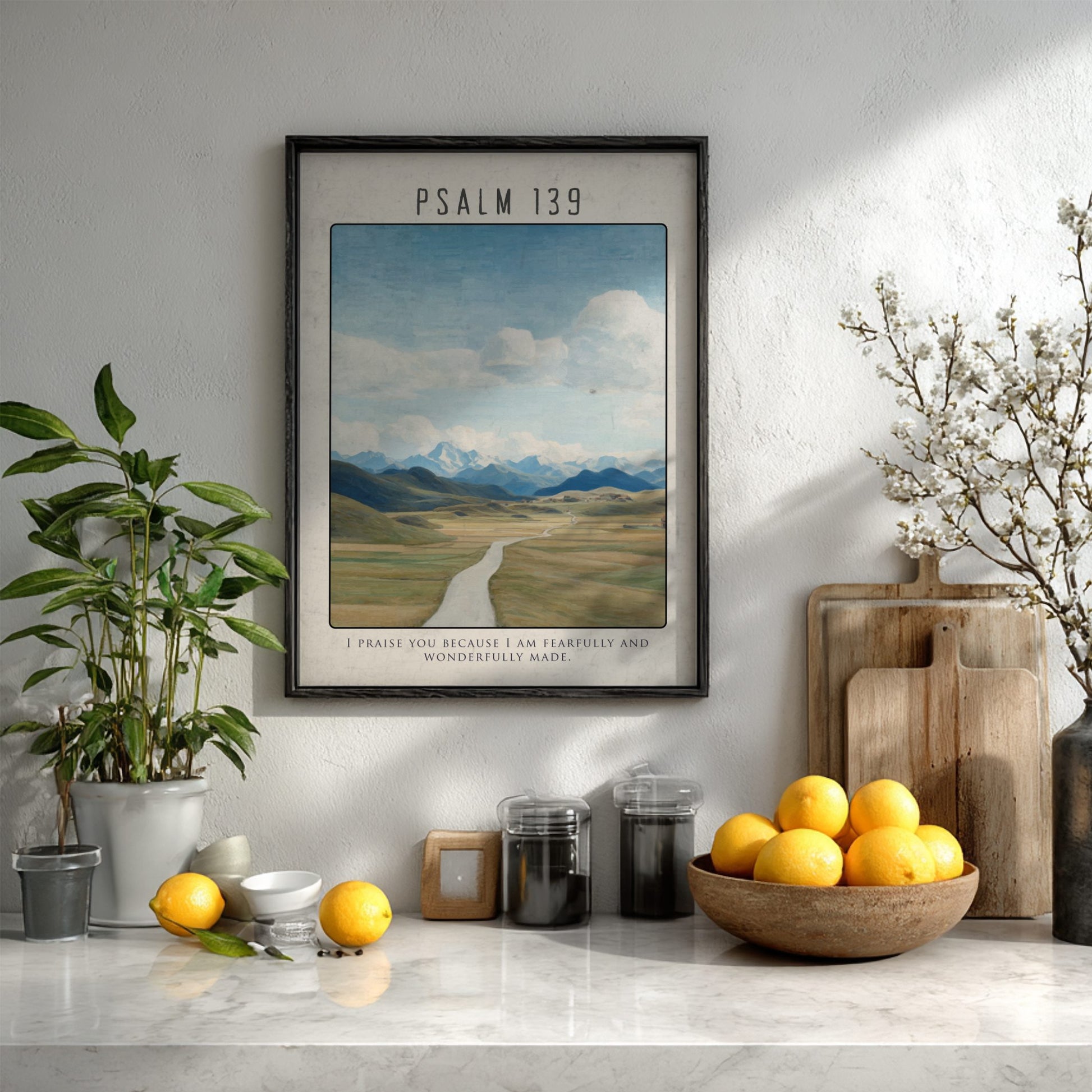 Psalm 139 Scripture Art - "Fearfully and Wonderfully Made" Wall Print