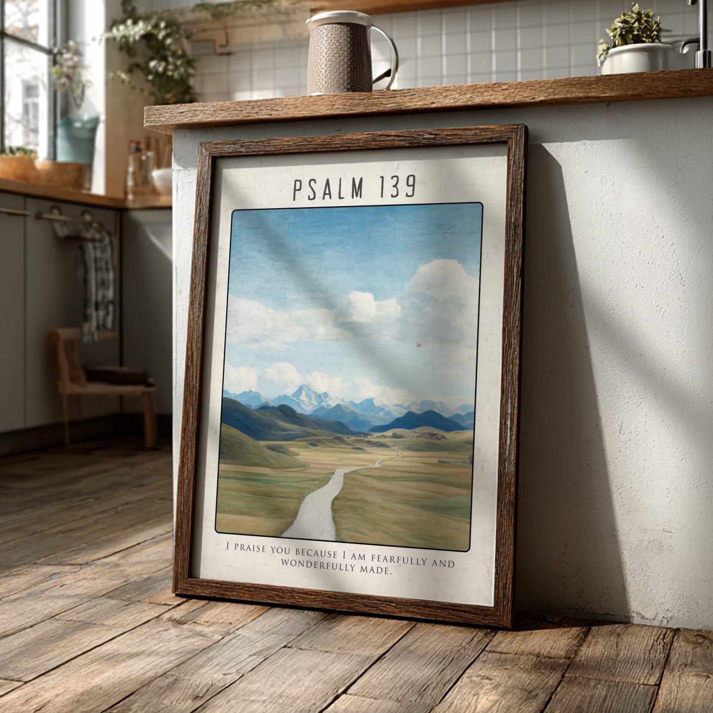 Psalm 139 Scripture Art - "Fearfully and Wonderfully Made" Wall Print