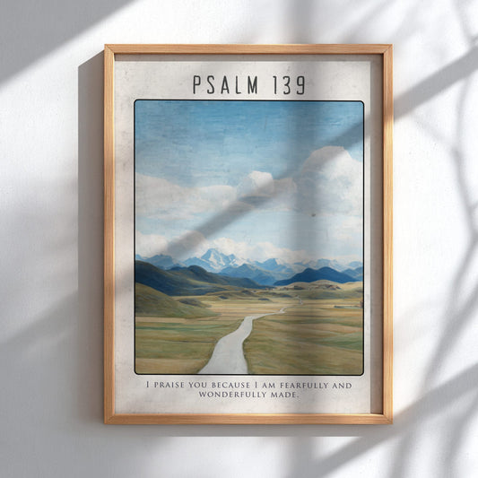 Psalm 139 Scripture Art - "Fearfully and Wonderfully Made" Wall Print