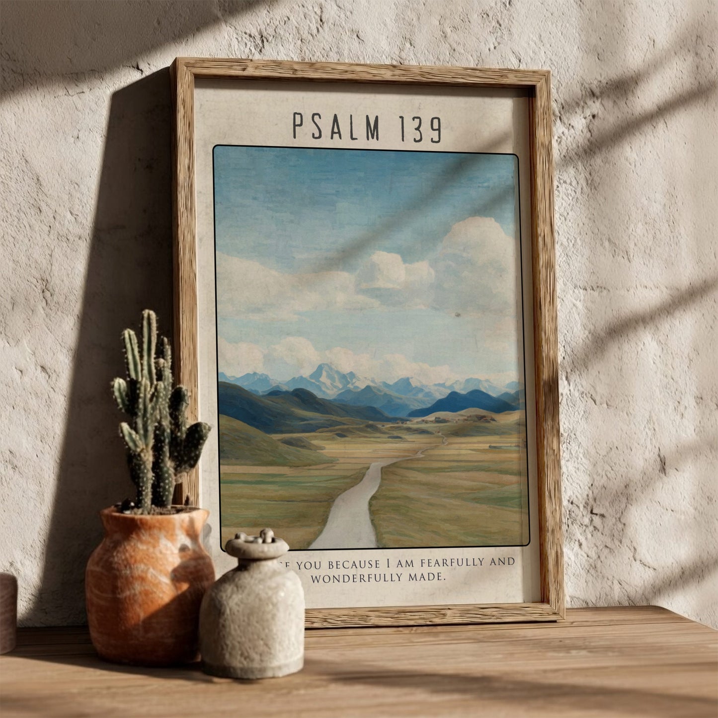 Psalm 139 Scripture Art - "Fearfully and Wonderfully Made" Wall Print