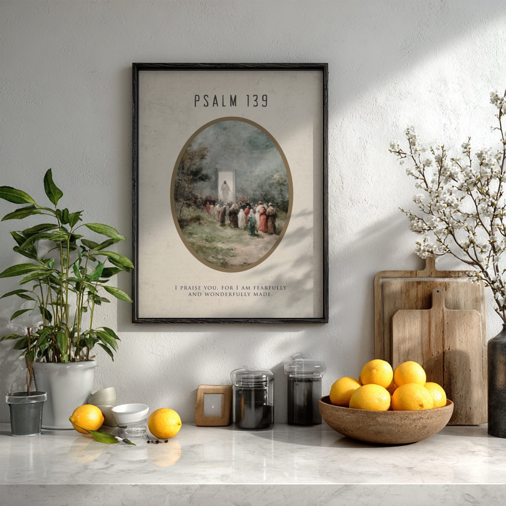 Psalm 139 Scripture Art - "Where Can I Go?" Wall Print