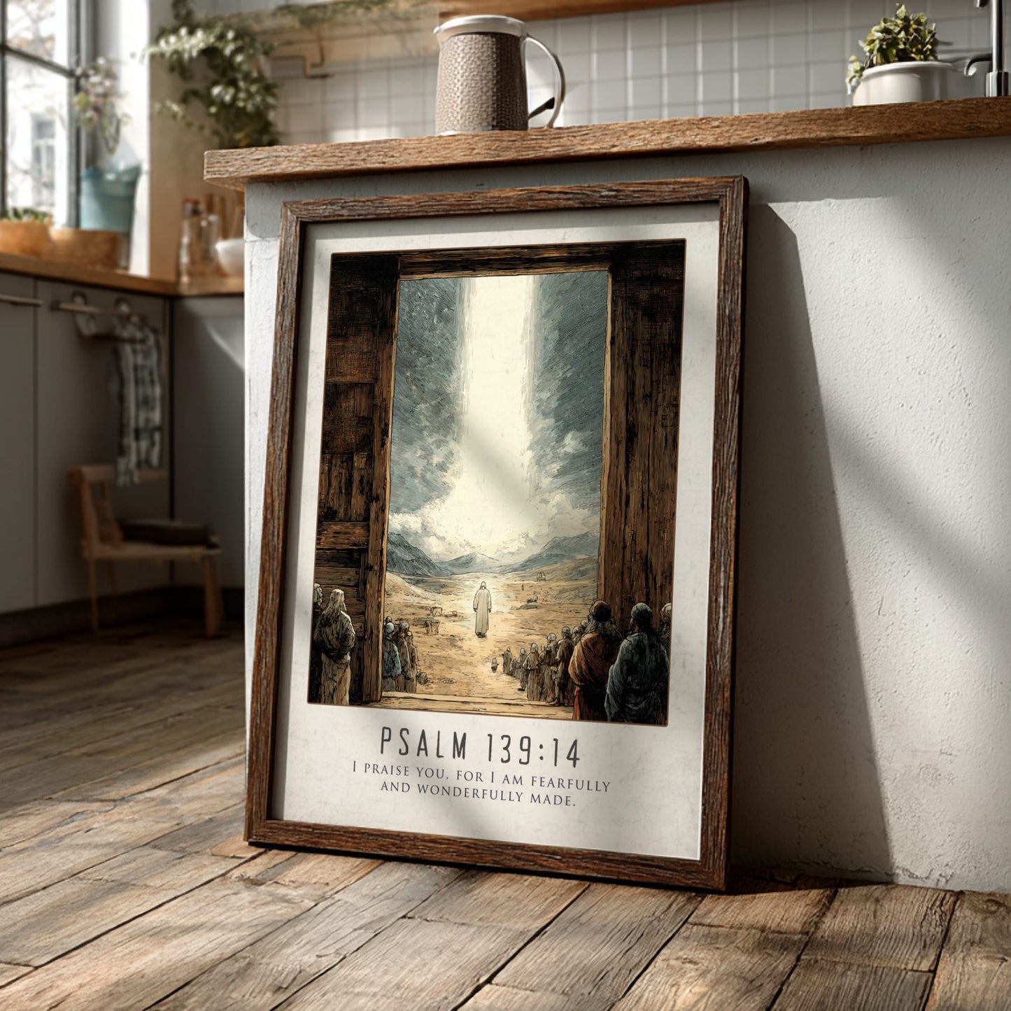 Psalm 139:14 Scripture Art - "Fearfully and Wonderfully Made" Wall Print
