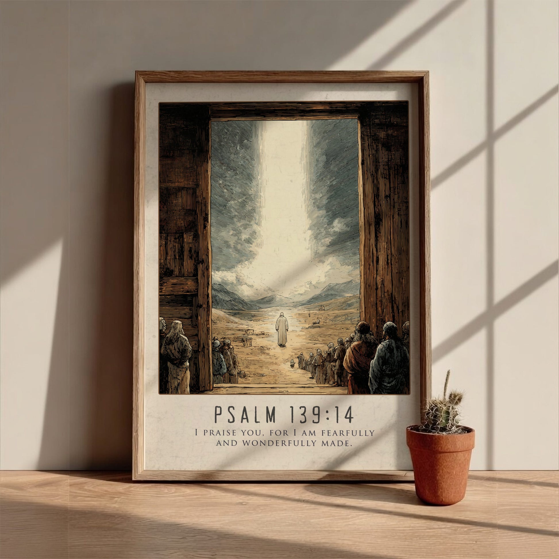 Psalm 139:14 Scripture Art - "Fearfully and Wonderfully Made" Wall Print