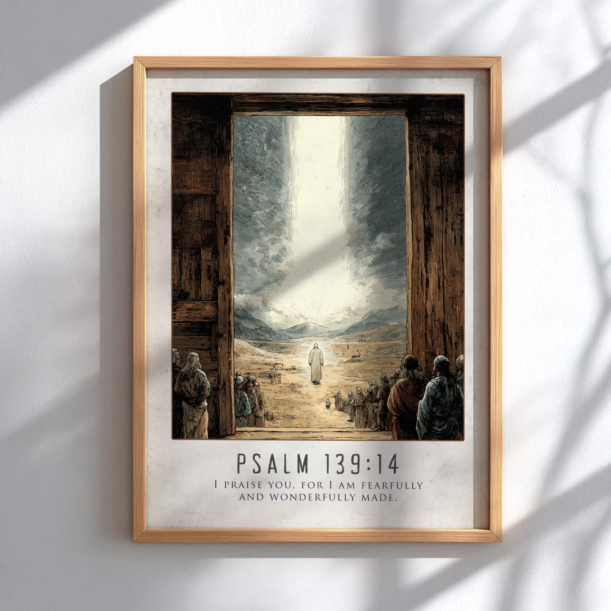 Psalm 139:14 Scripture Art - "Fearfully and Wonderfully Made" Wall Print