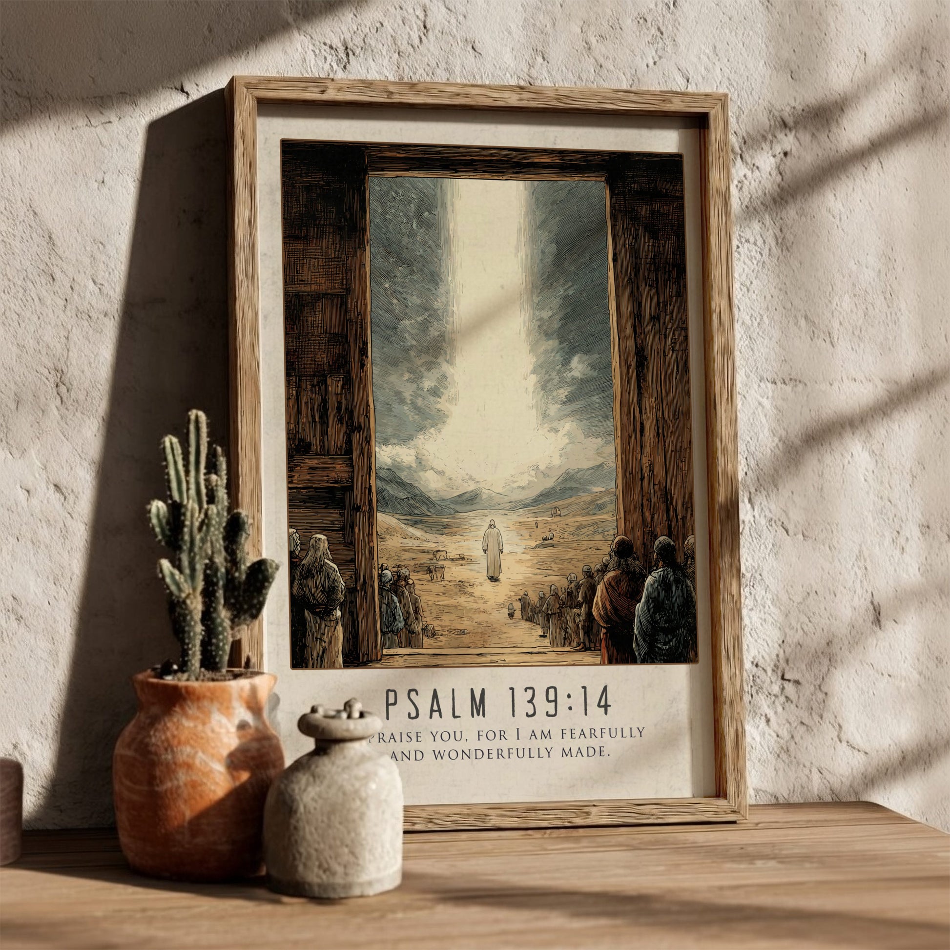 Psalm 139:14 Scripture Art - "Fearfully and Wonderfully Made" Wall Print