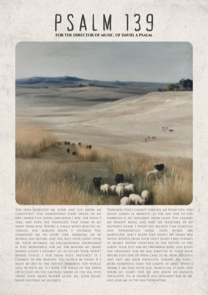 Psalm 139 Scripture Art - "The Darkness is as Light" Wall Print