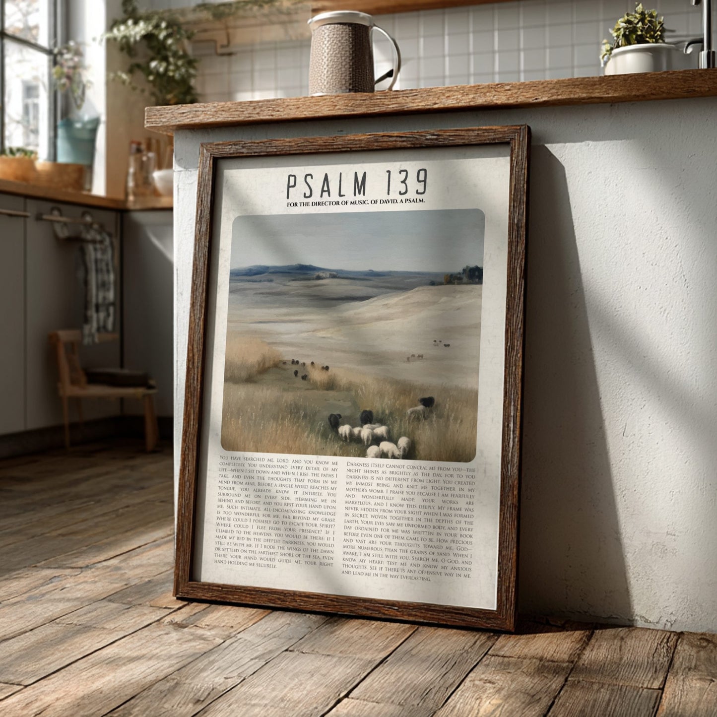 Psalm 139 Scripture Art - "The Darkness is as Light" Wall Print