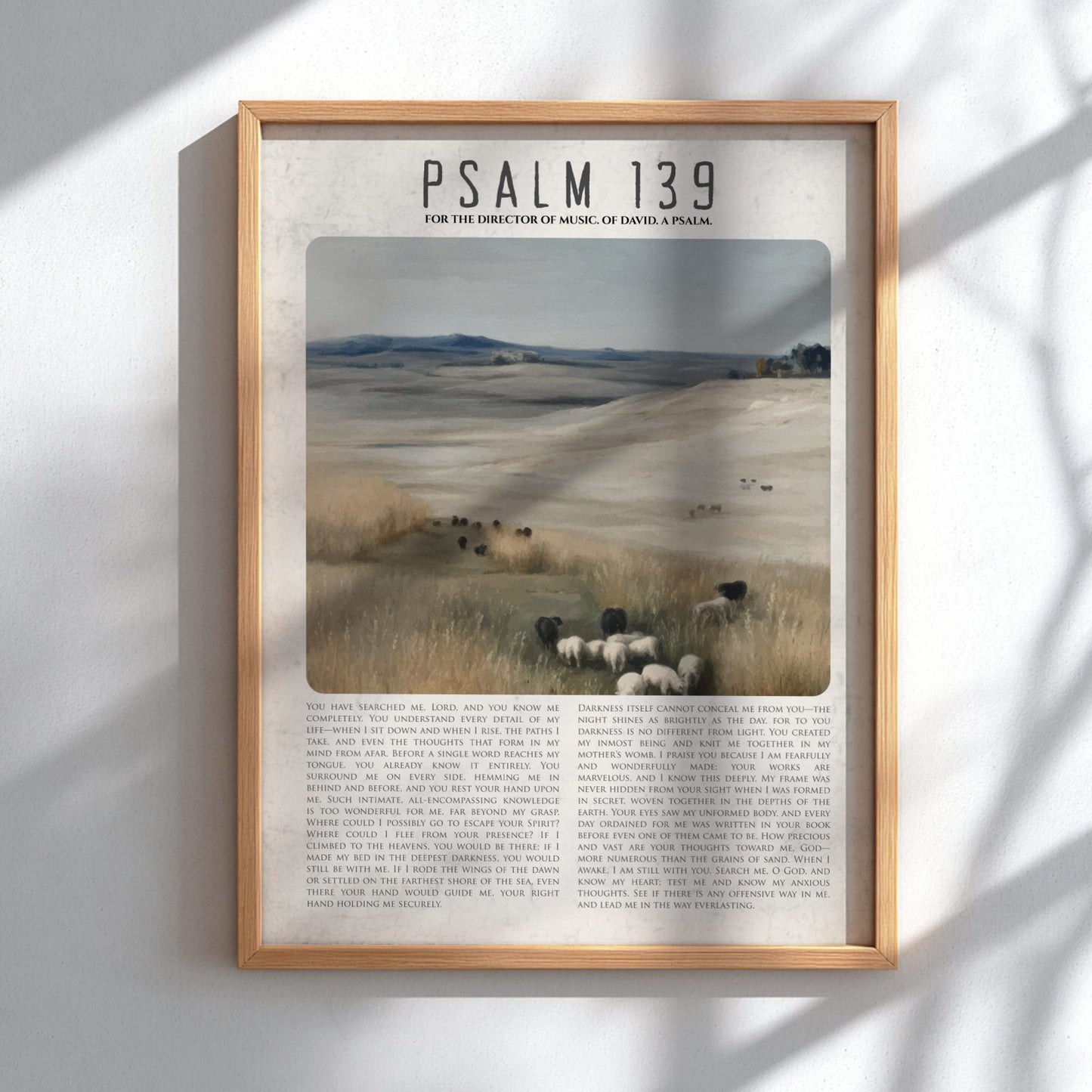 Psalm 139 Scripture Art - "The Darkness is as Light" Wall Print