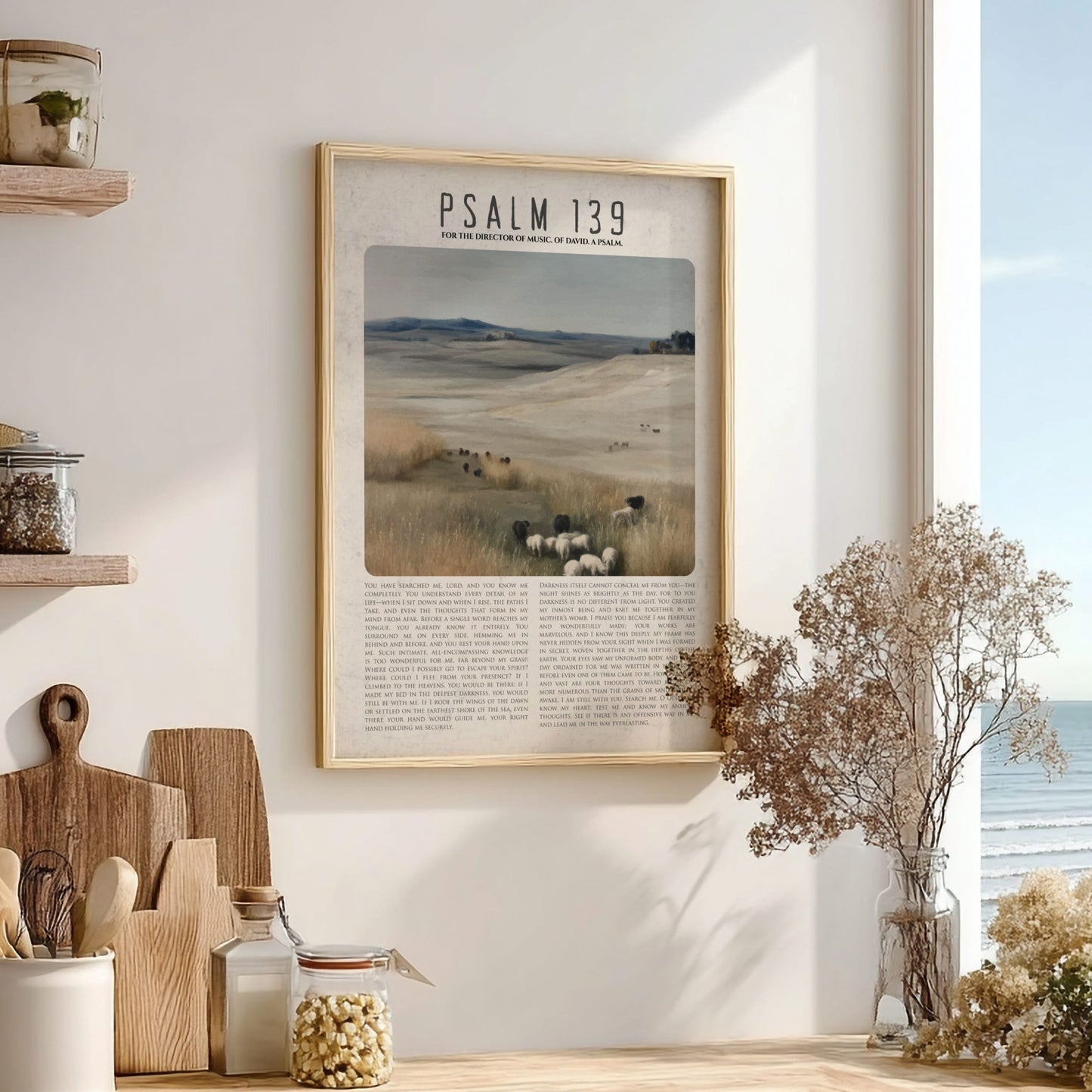 Psalm 139 Scripture Art - "The Darkness is as Light" Wall Print